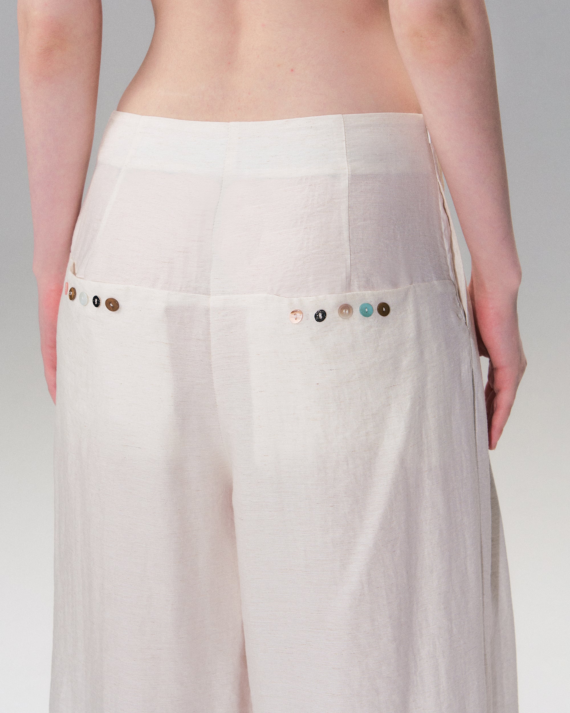 THE NEVERMORE Pintuck Panel Wide-Leg Pants