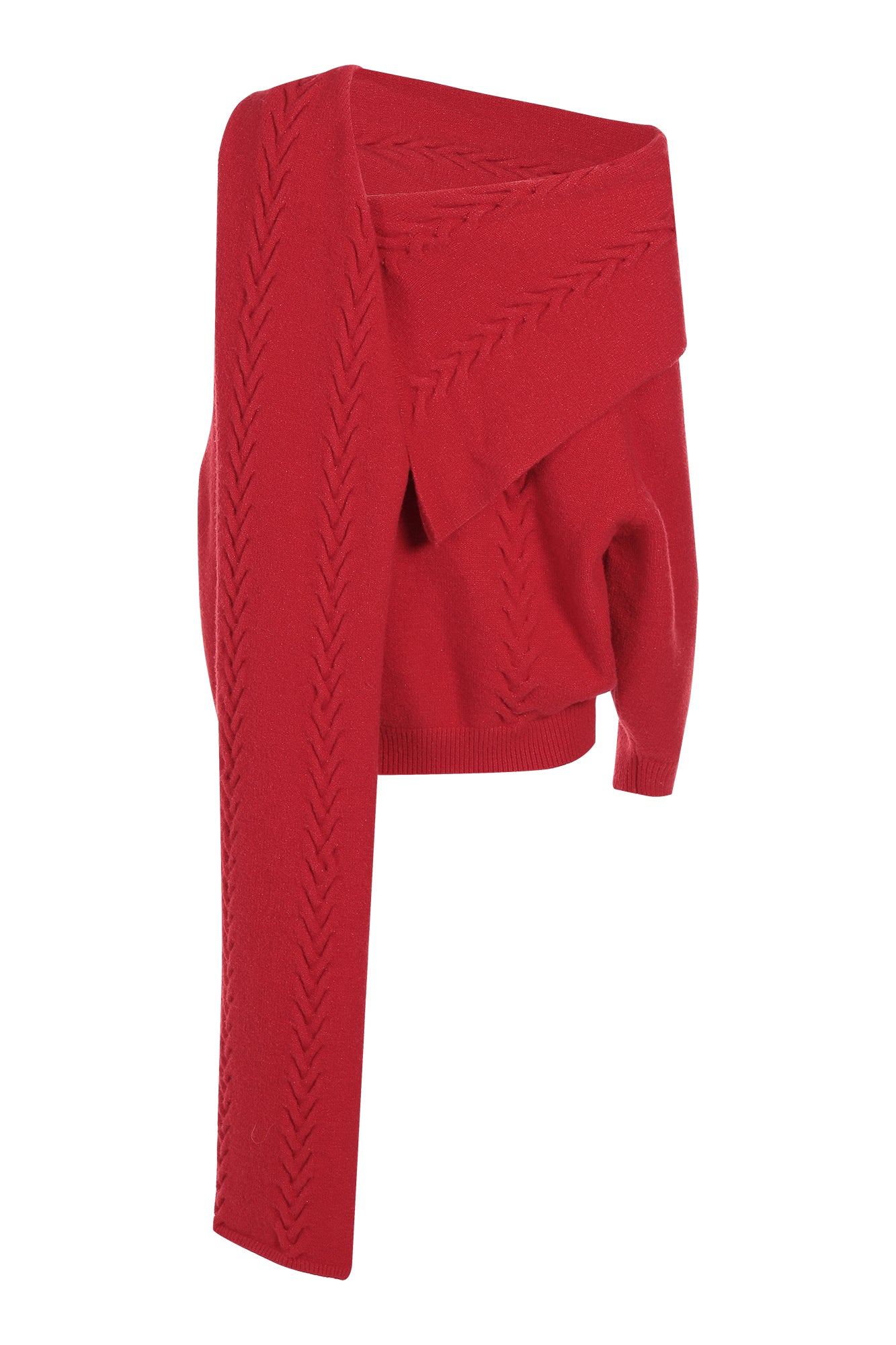 NEVER OFFEND L ANGEL Oversized Draped-Scarf Cable-Knit Sweater