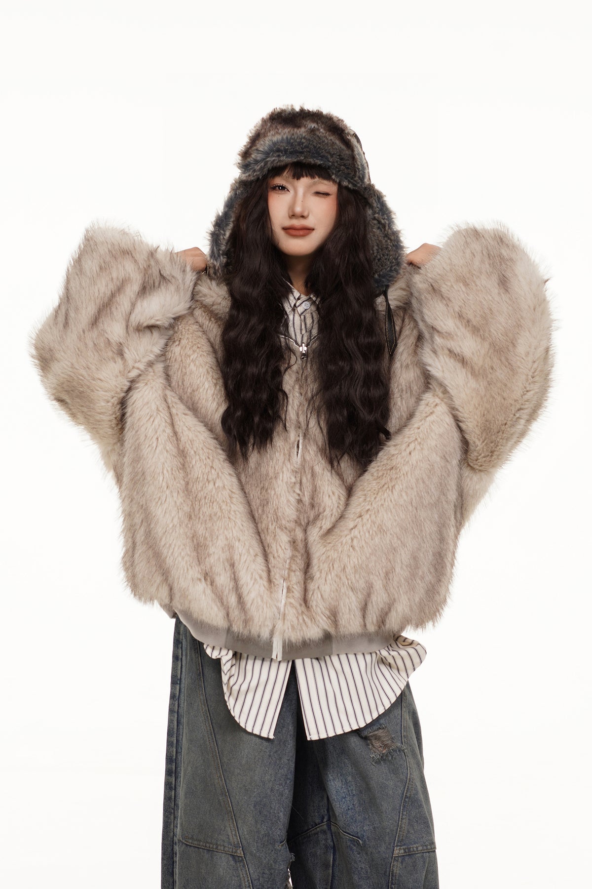 FREE CENTER Reversible Hooded Puffer Jacket