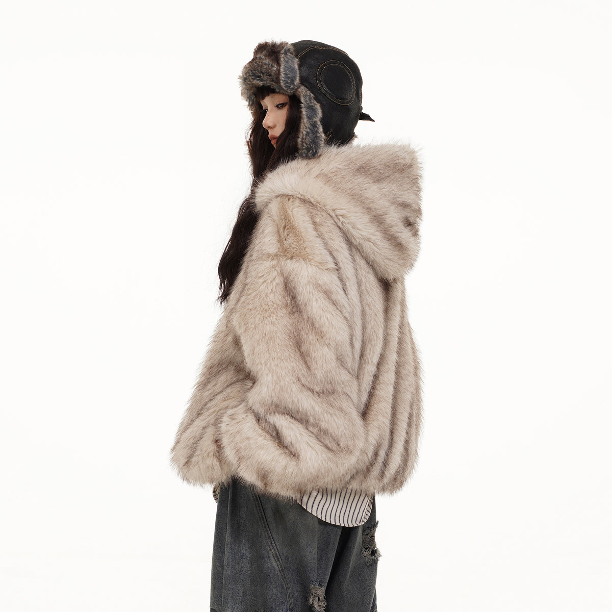 FREE CENTER Reversible Hooded Puffer Jacket