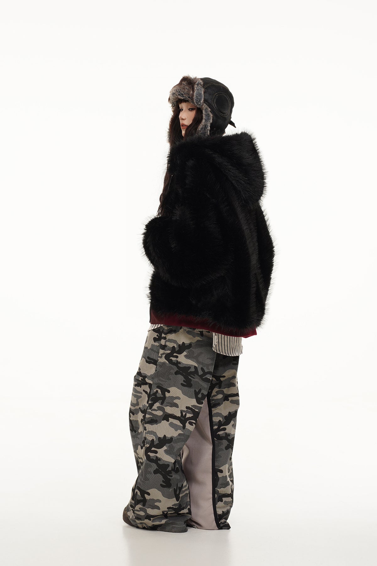 FREE CENTER Reversible Hooded Puffer Jacket