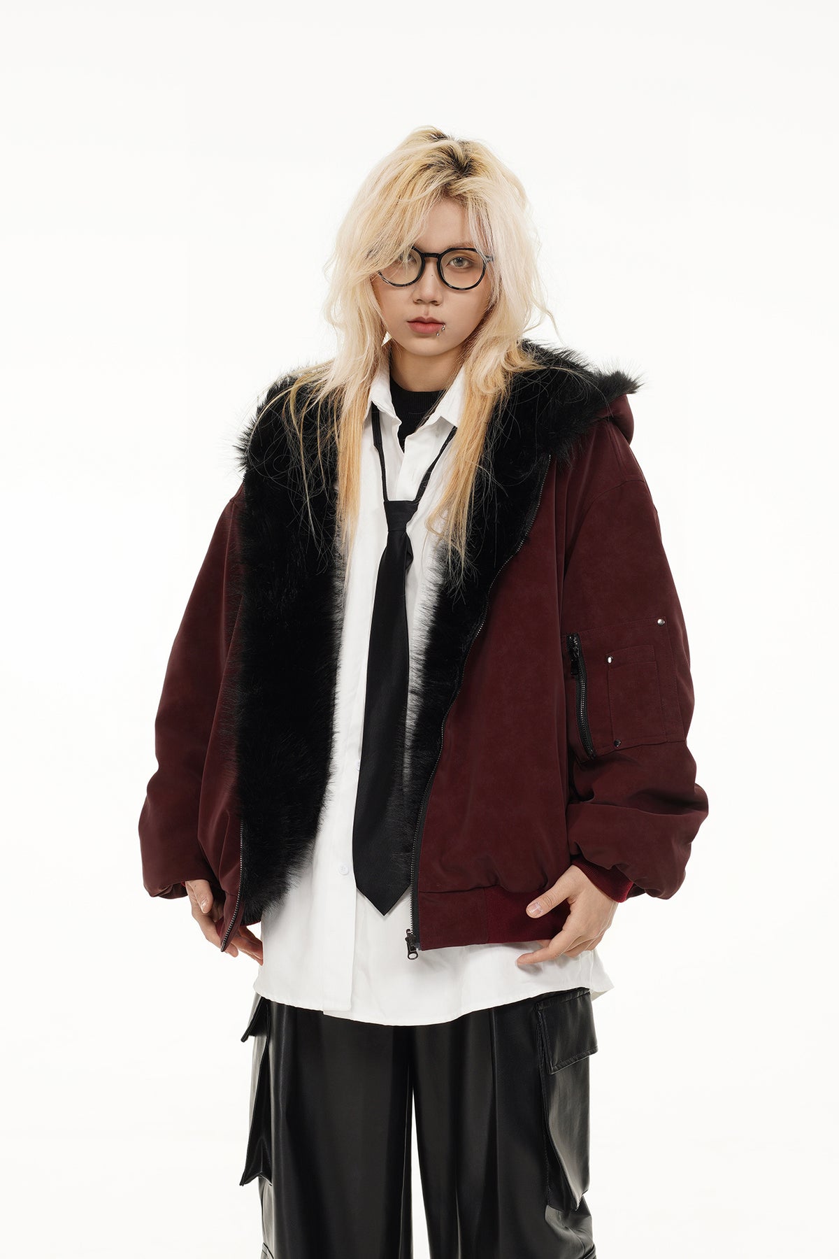 FREE CENTER Reversible Hooded Puffer Jacket
