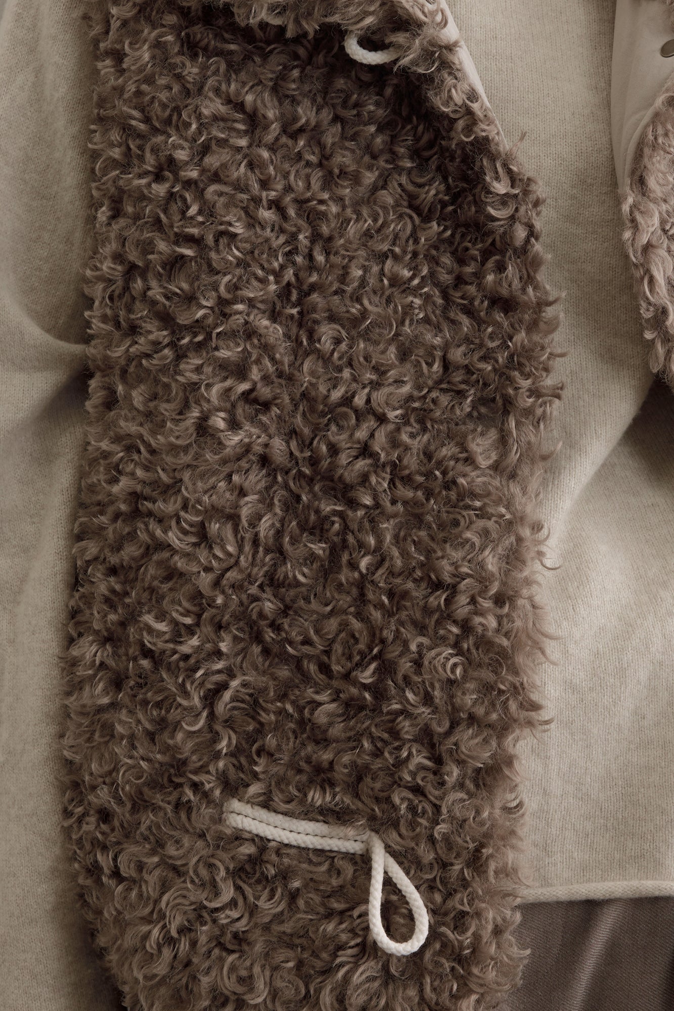 SAME FLOW Curly Faux Shearling Toggle Vest