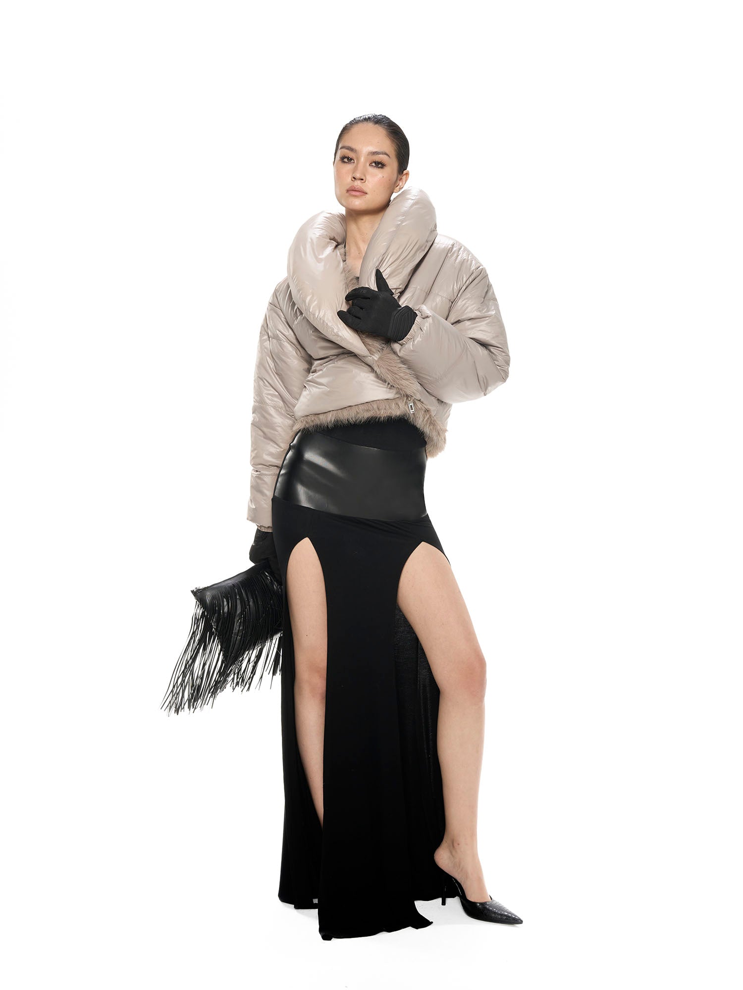 NEVER OFFEND L ANGEL Reversible Faux-Fur Cropped Puffer Jacket