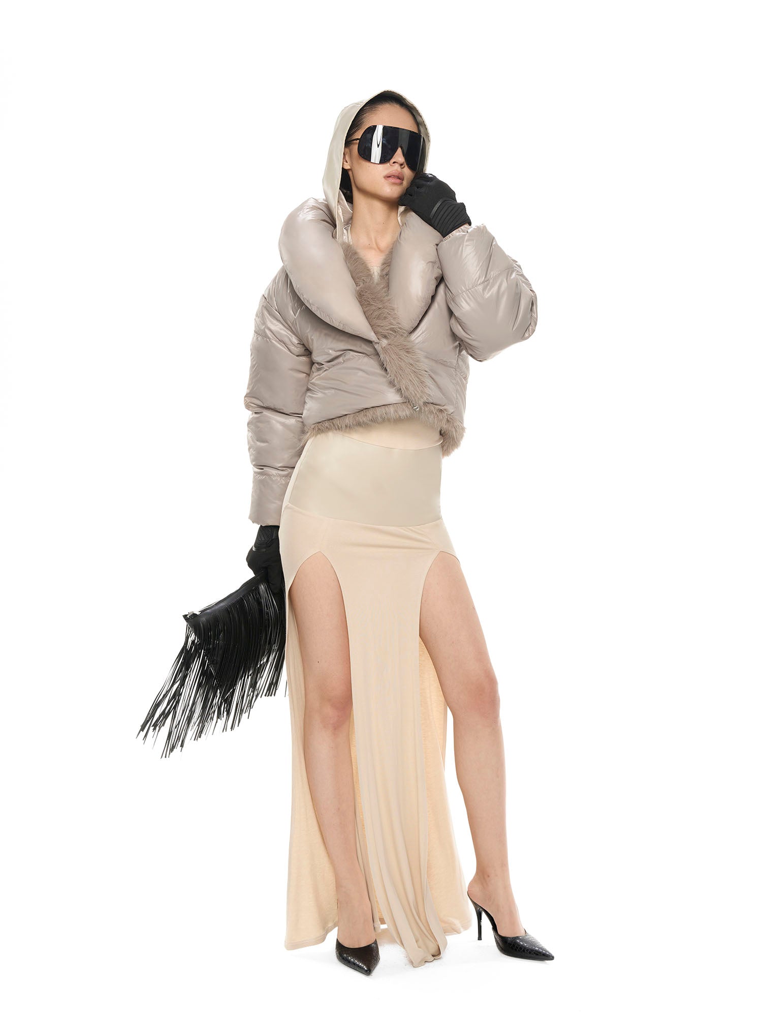 NEVER OFFEND L ANGEL Reversible Faux-Fur Cropped Puffer Jacket