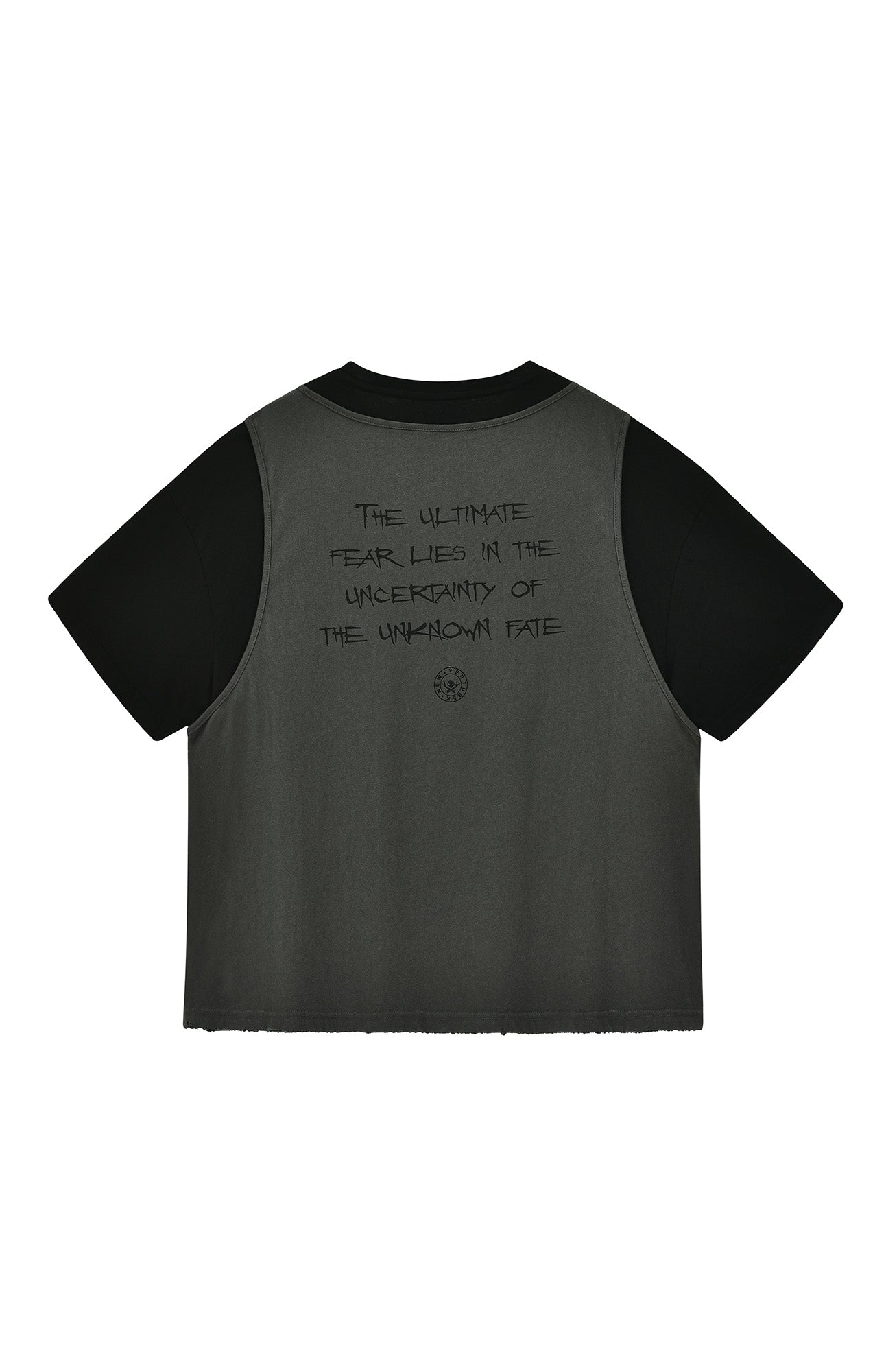 VENTUREK Washed Horror Graphic Layered Multi-Zip Tee, premium urban and streetwear designers apparel on PROJECTISR.com, VENTUREK