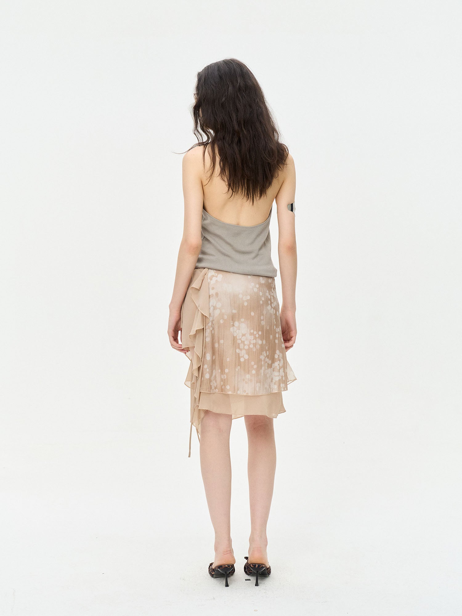 LEONSENSE Backless Draped Halter Top
