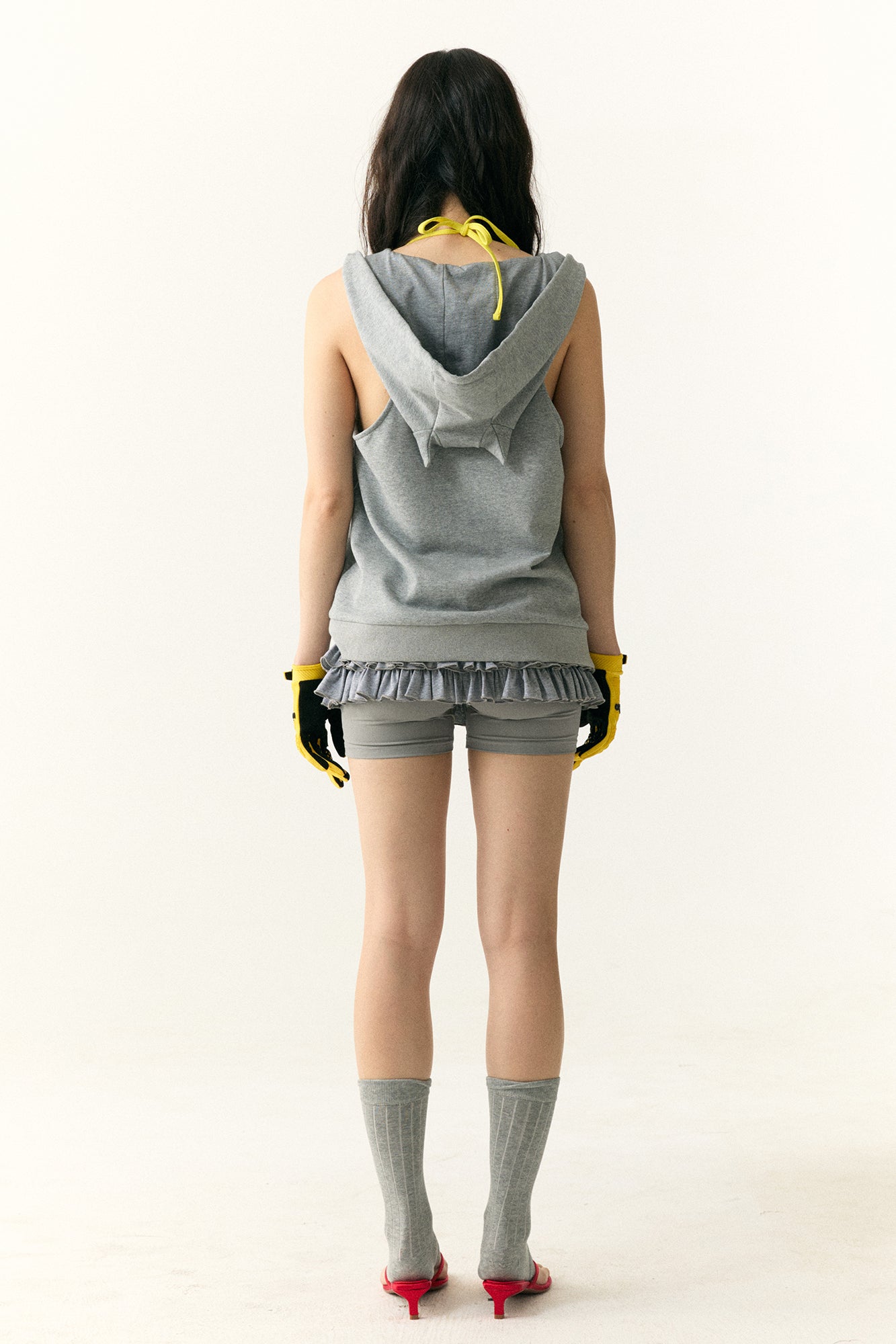 WII WIL Cat-Ear Hooded Keyhole Tank Top