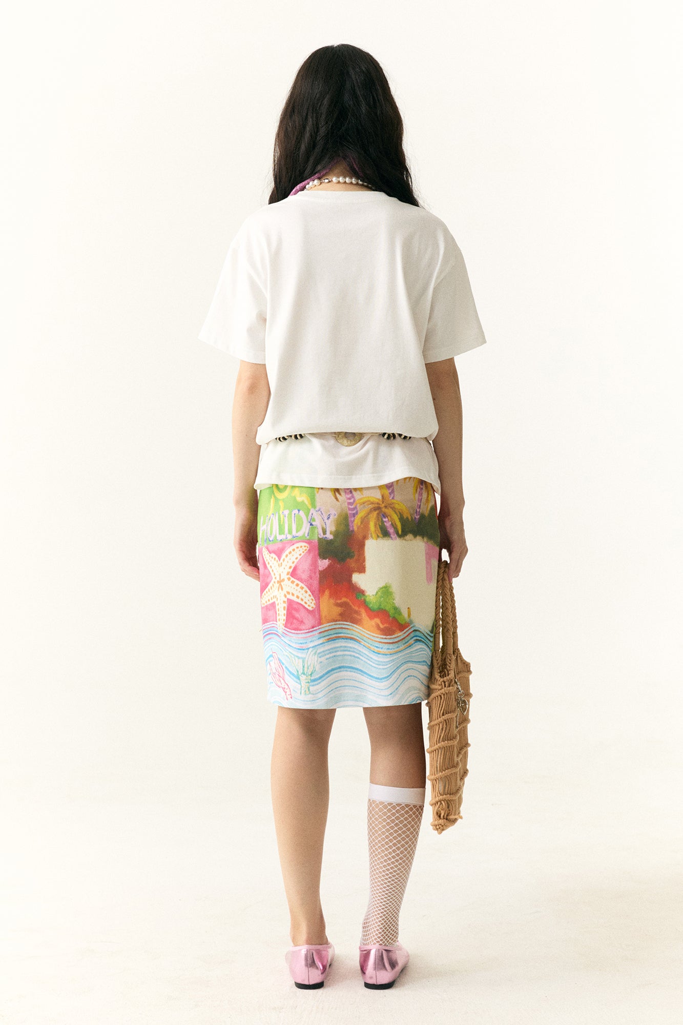 WII WIL Full-Print Tropical Collage Skirt