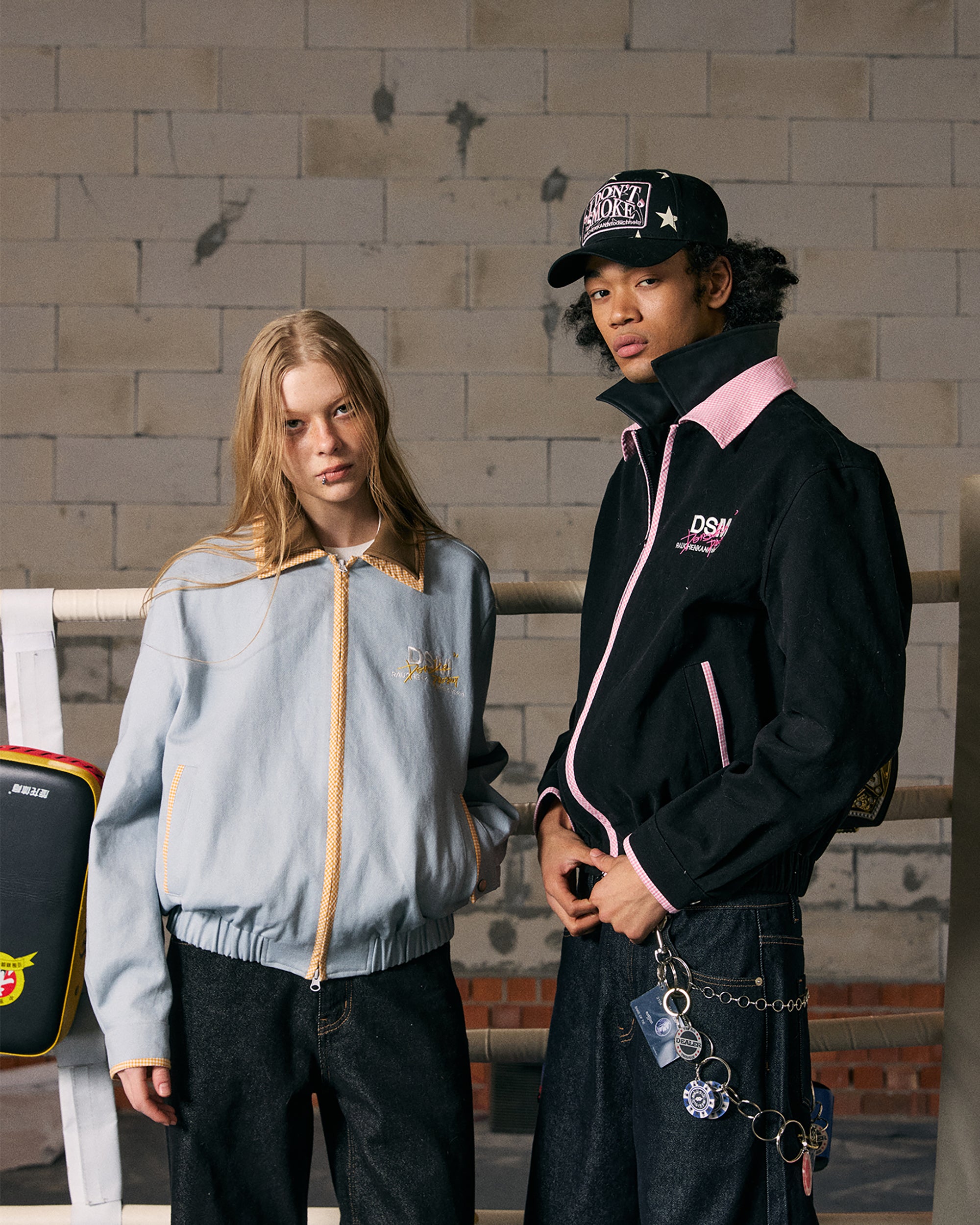 DONSMOKE Contrast Paneled Zipper Jacket