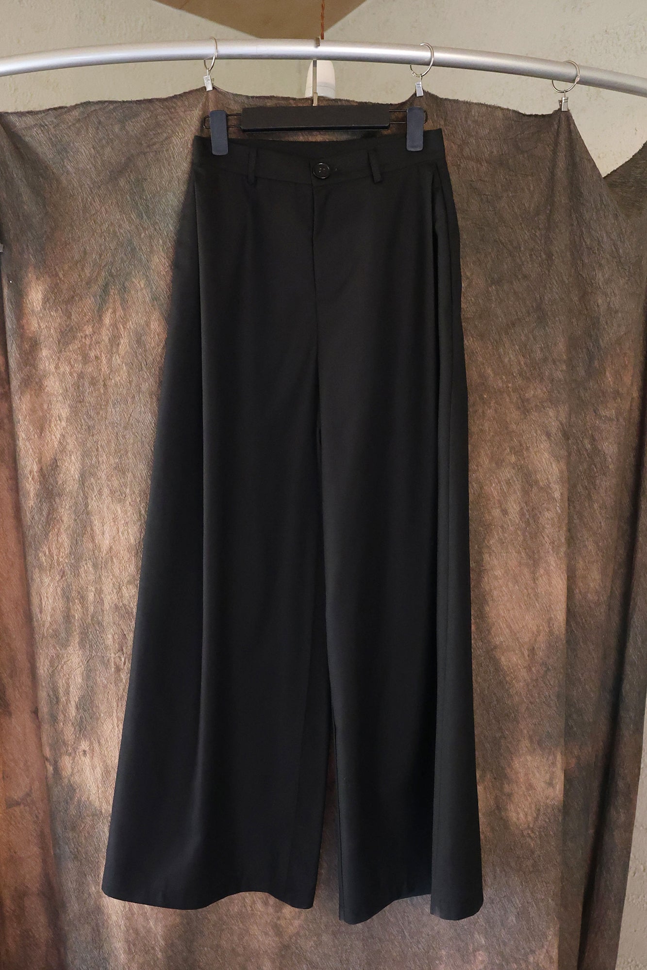 WUHEYIZUO Essential Side-Pleated Wide-Leg Pants
