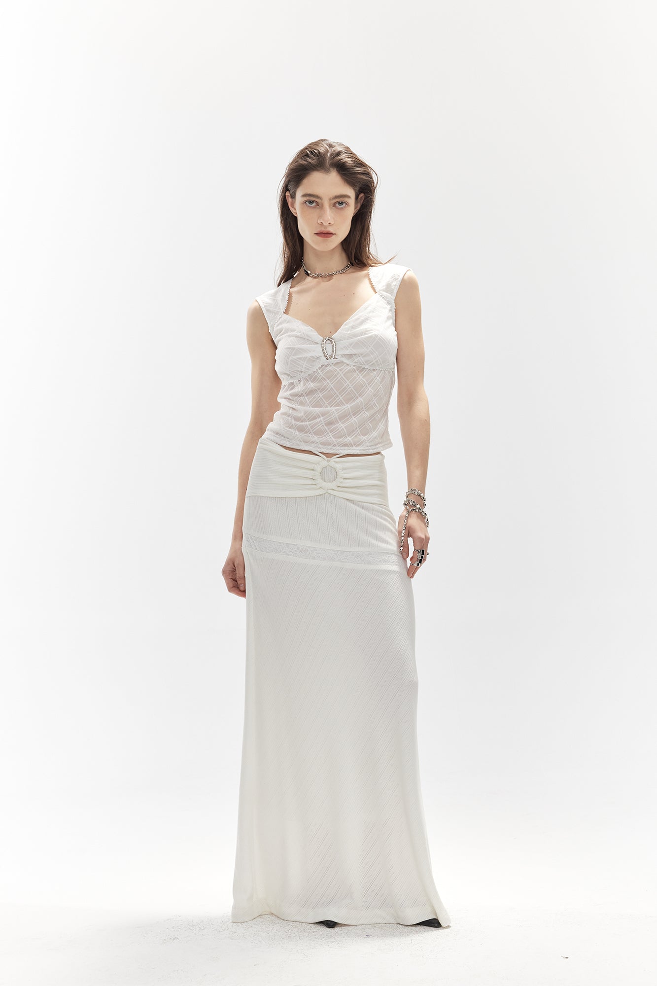 JIUWU PARK Argyle Paneled Ring Detail Top