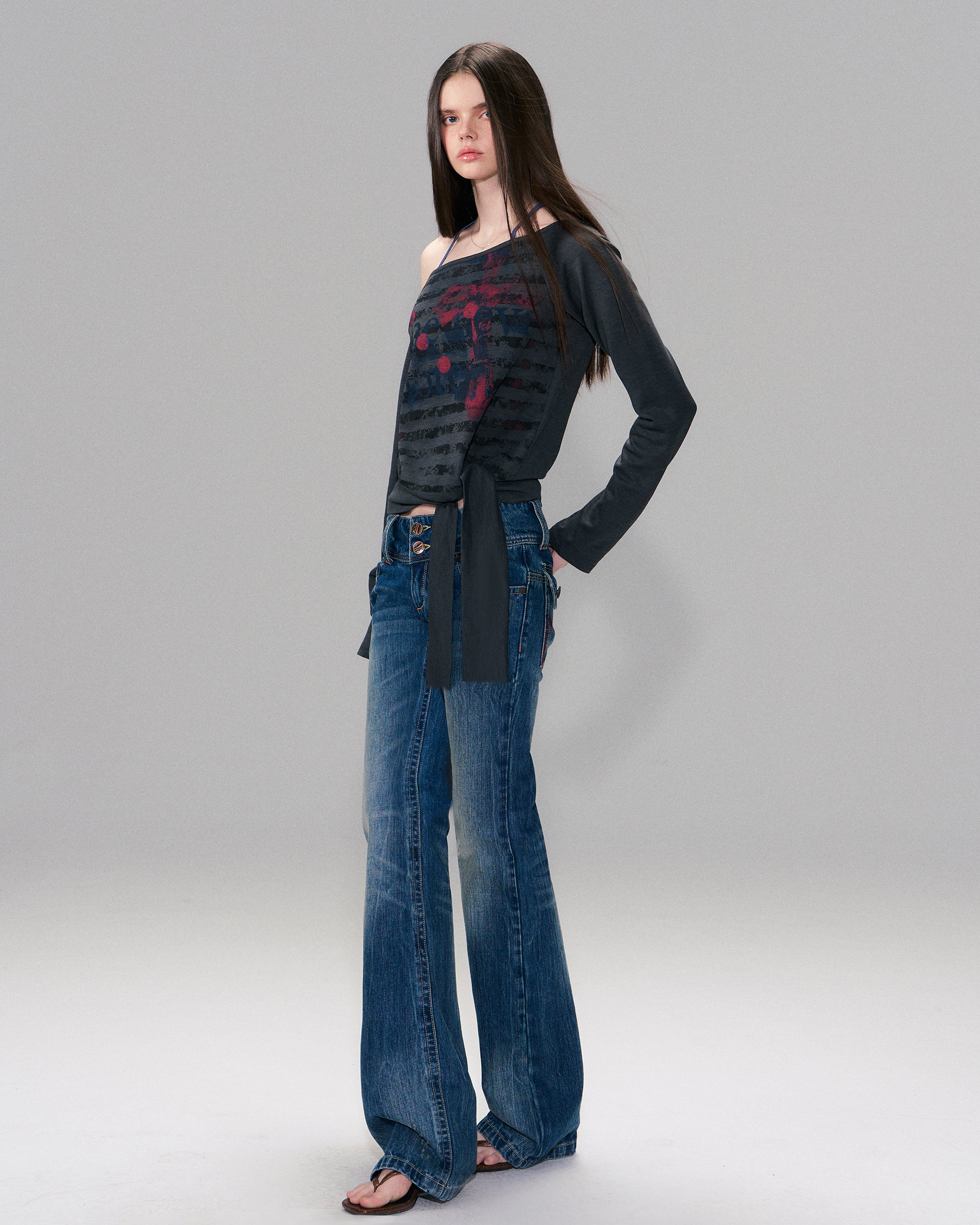 THE NEVERMORE Convertible Full-Print Long-Sleeve Tee