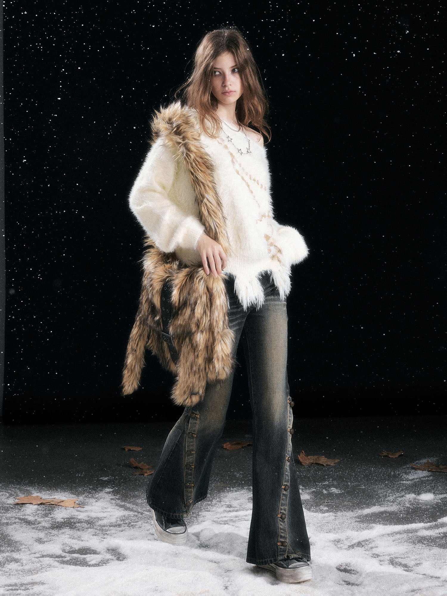 CESTNOUS Fuzzy Faux Fur Crossbody Bag