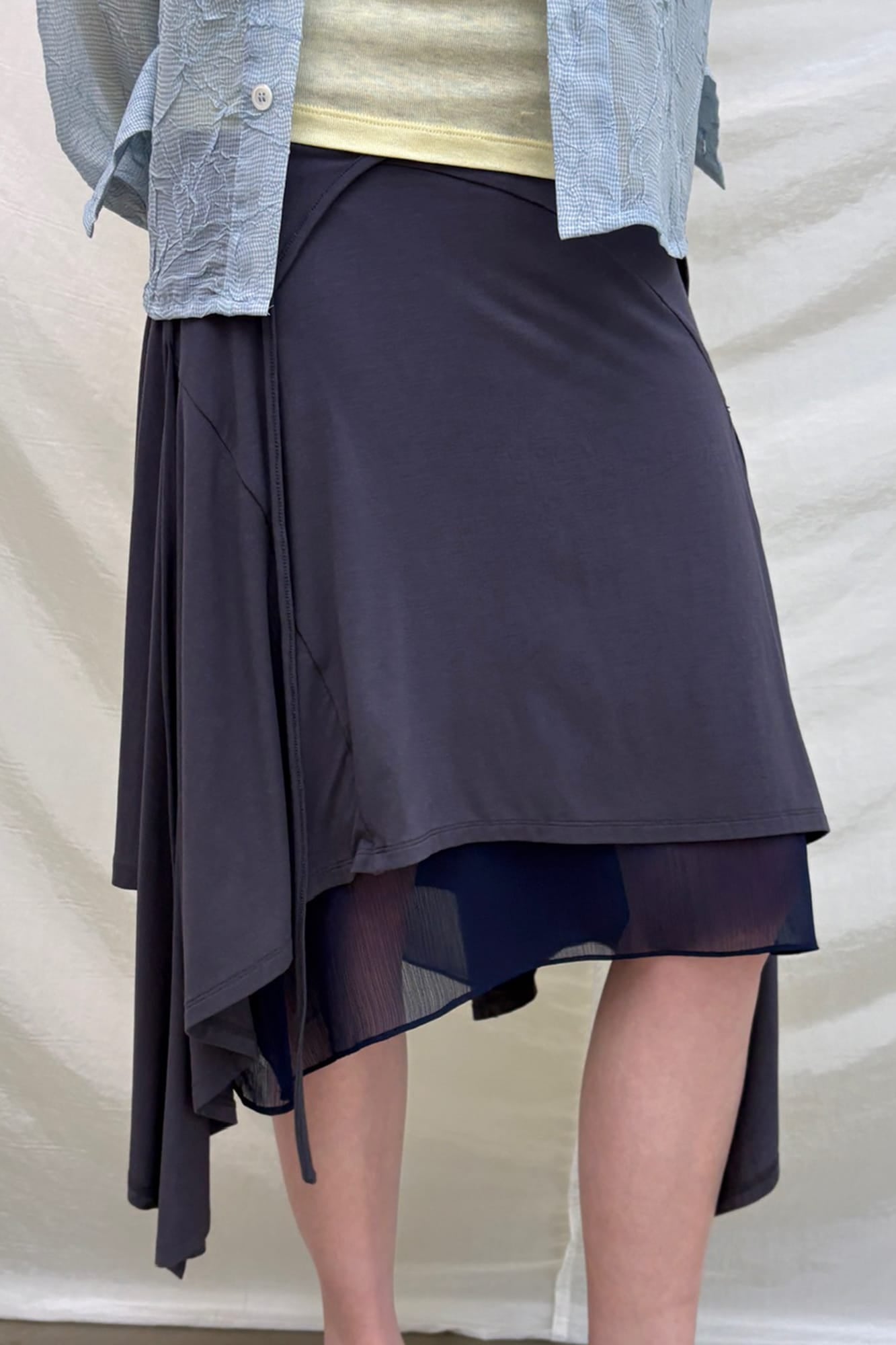 NEVERSEEZ Convertible Layered Fold-Over Skirt
