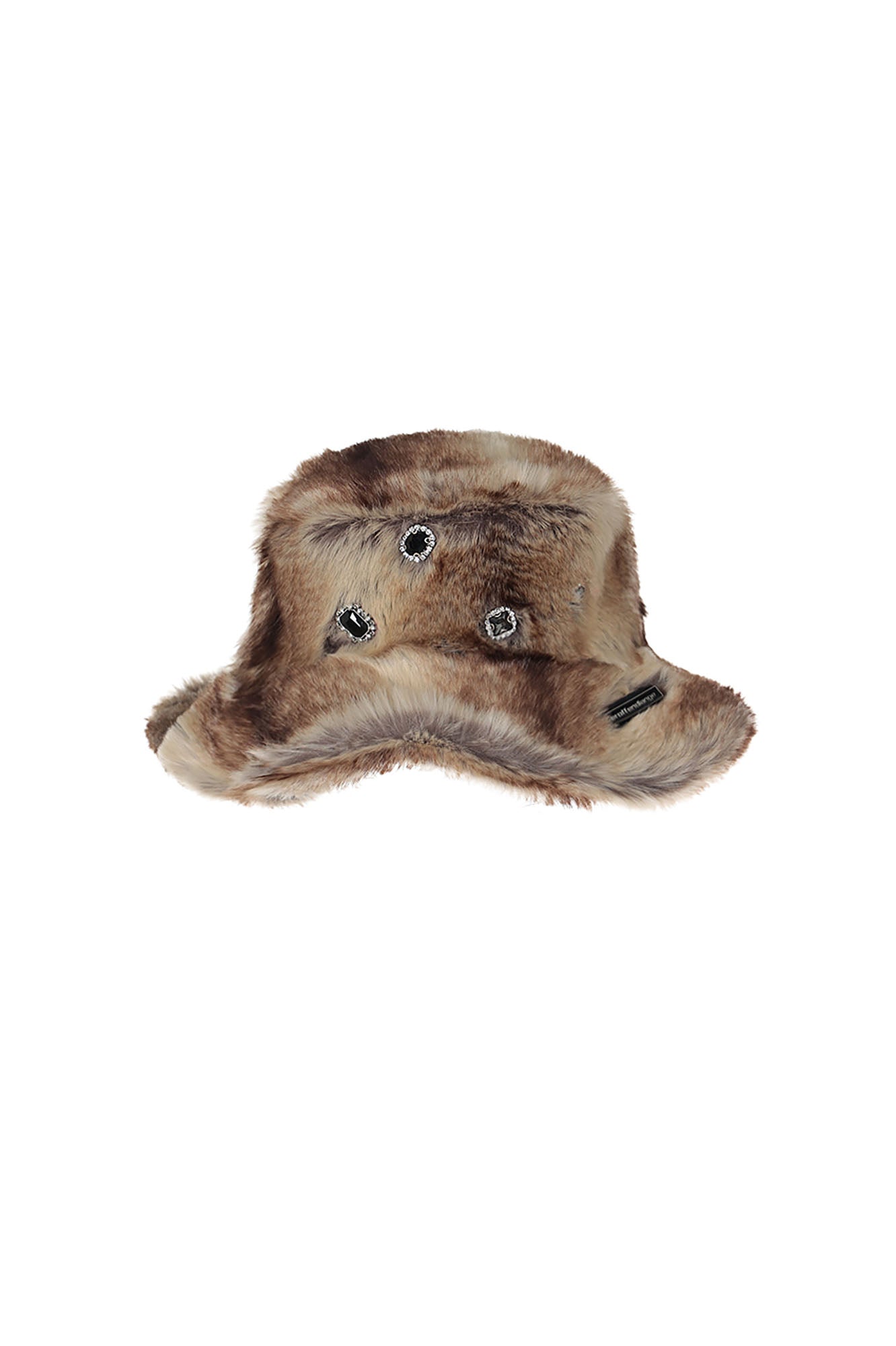NEVER OFFEND L ANGEL Gem-Embellished Furry Bucket Hat