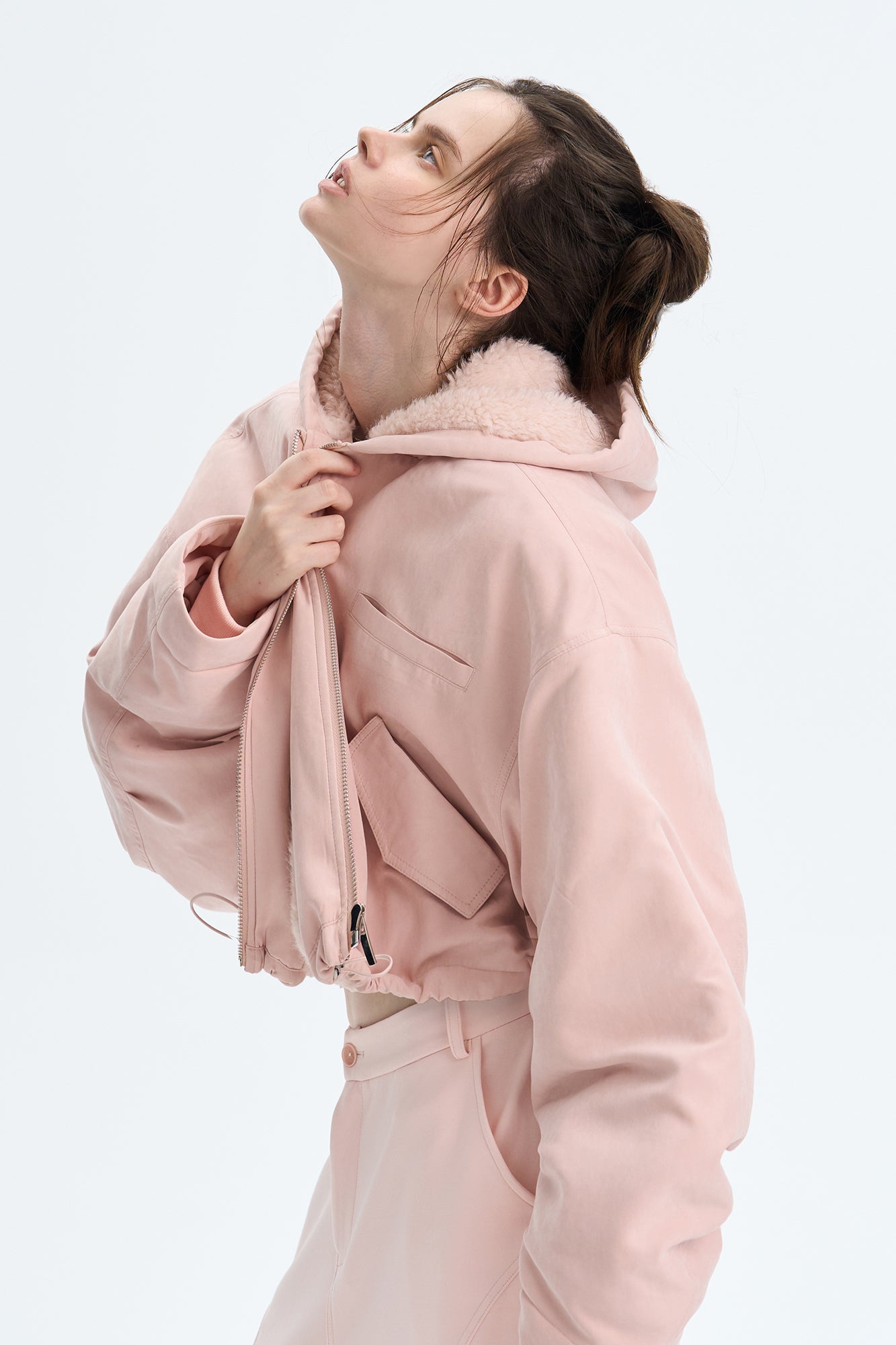 THE NEVERMORE Faux Fur Lined Cropped Parka