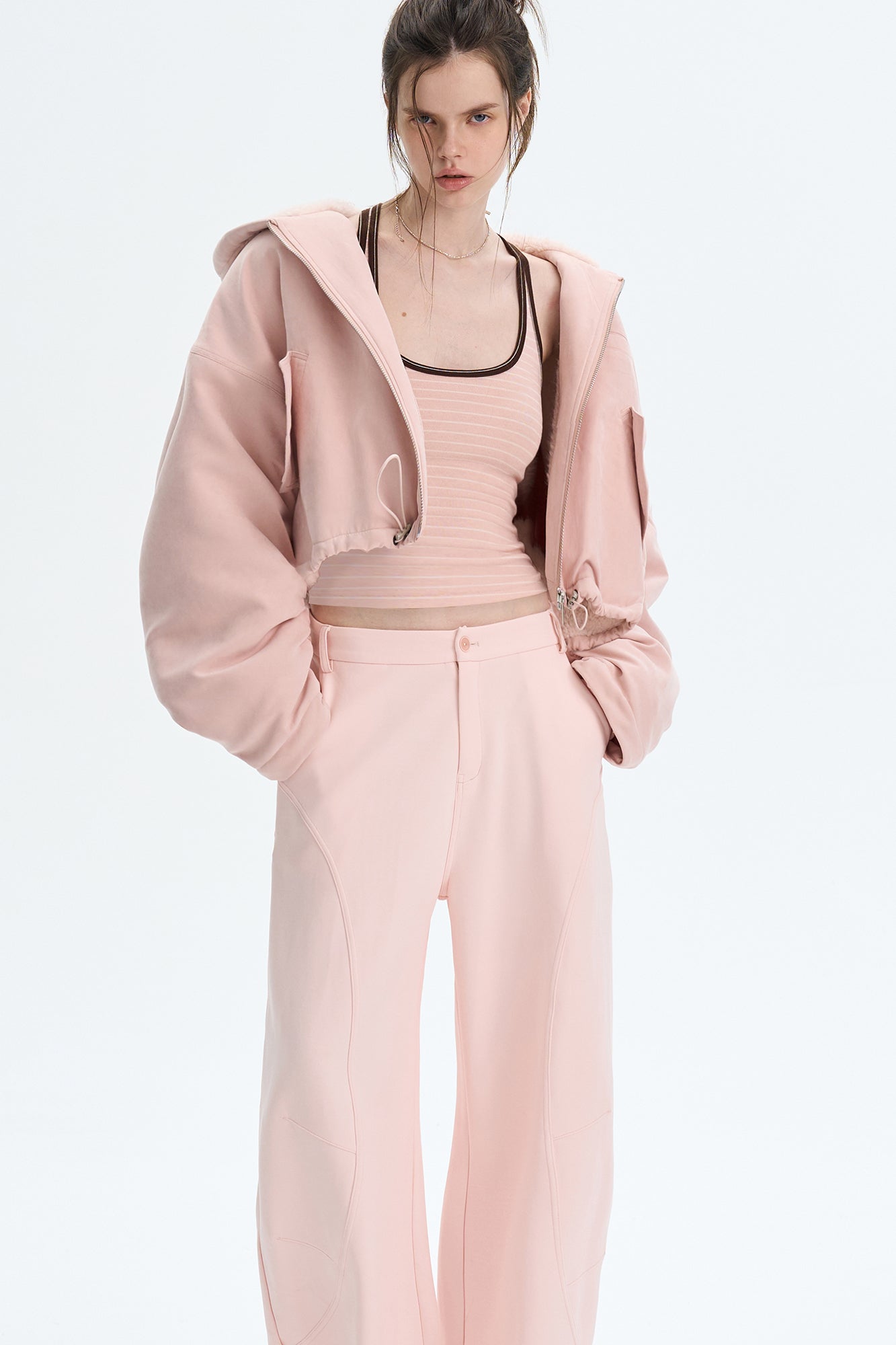 THE NEVERMORE Faux Fur Lined Cropped Parka