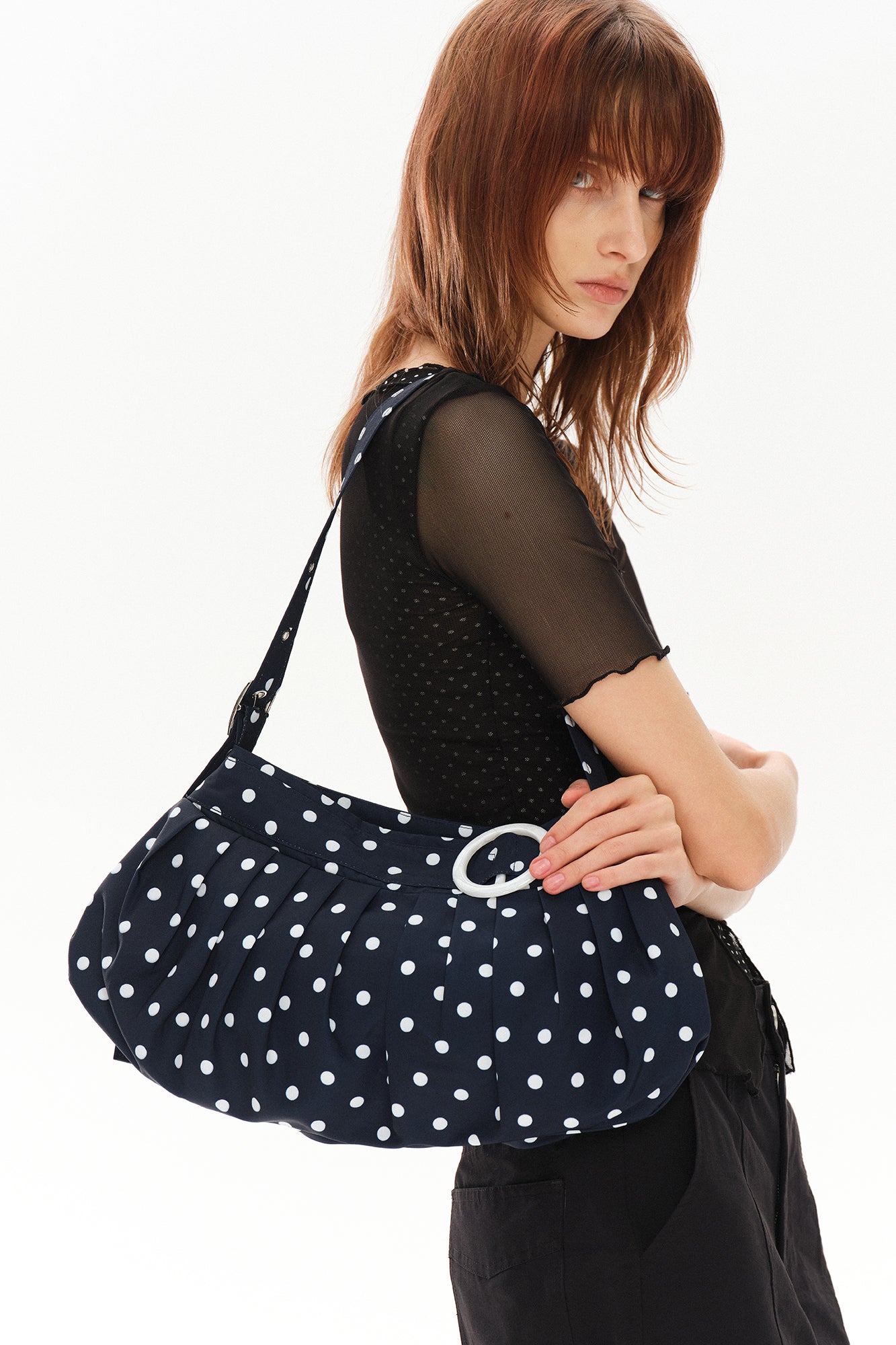 COSTUSTOOT Pleated Buckle Shoulder Bag