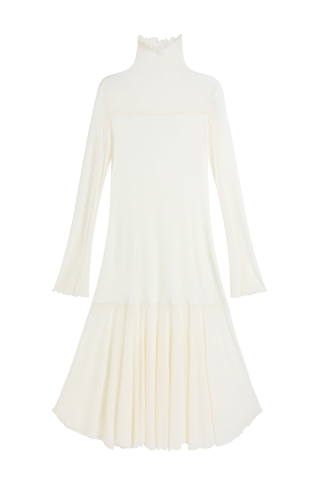 CHANGGUANG YUANZI Alpaca-Blend Drape Overlay Mesh-Panel Dress Set