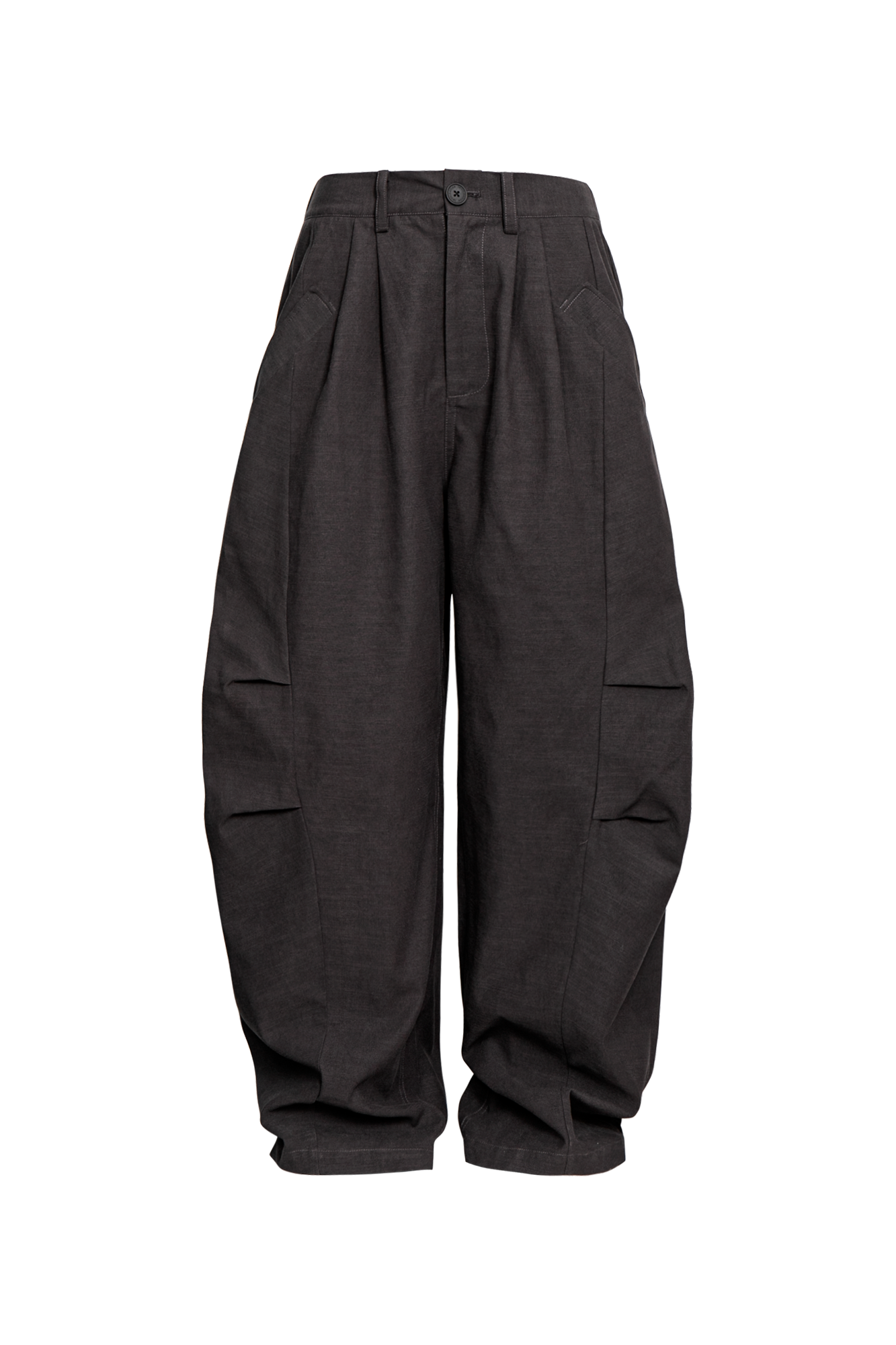 LEONSENSE Modern Curved Paneled Tencel-Cotton Pants