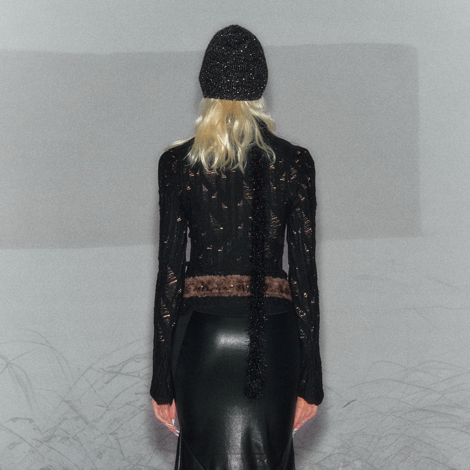 THE NEVERMORE Distressed Deep-V Knit Shirt