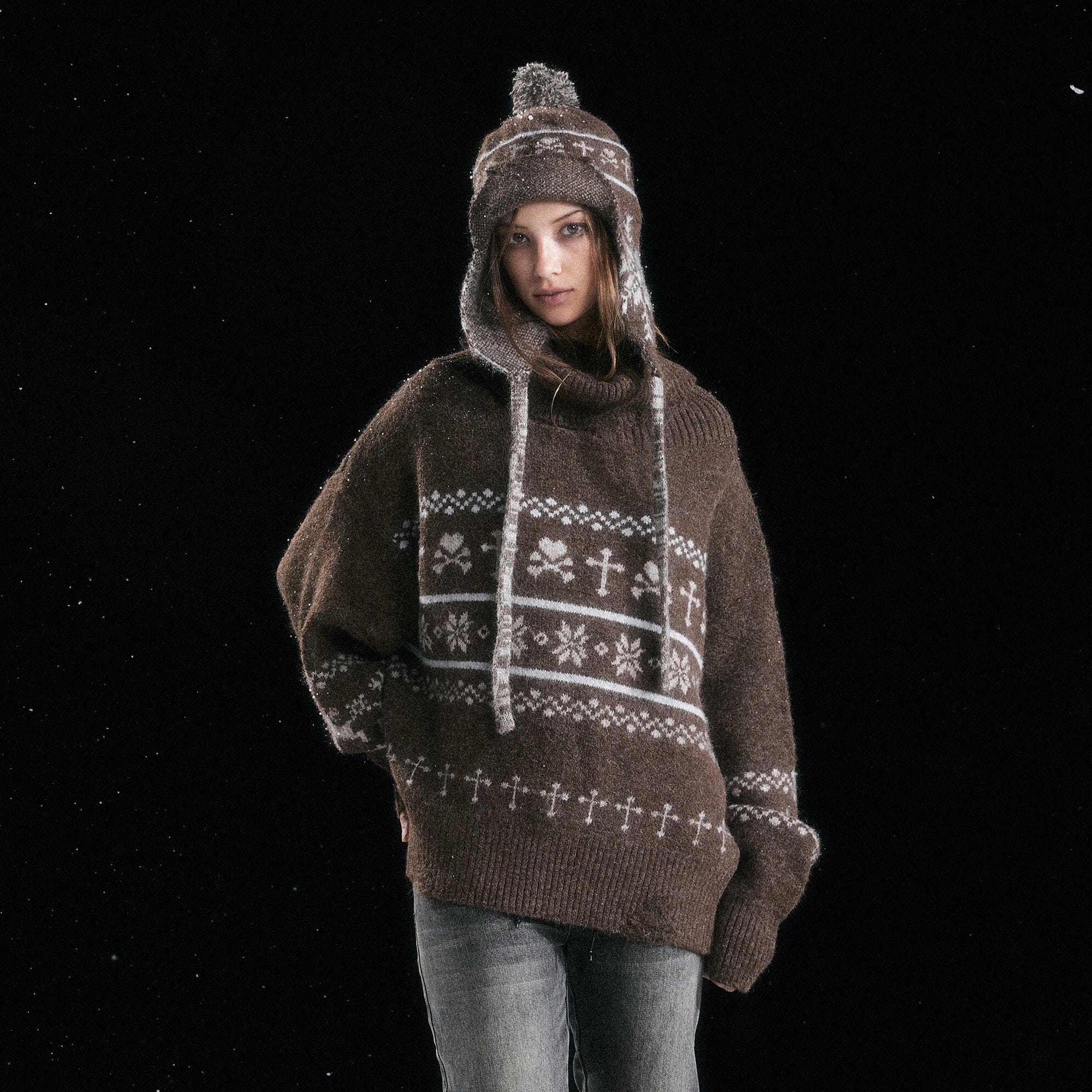 CESTNOUS Fair Isle Slouchy Oversized Sweater