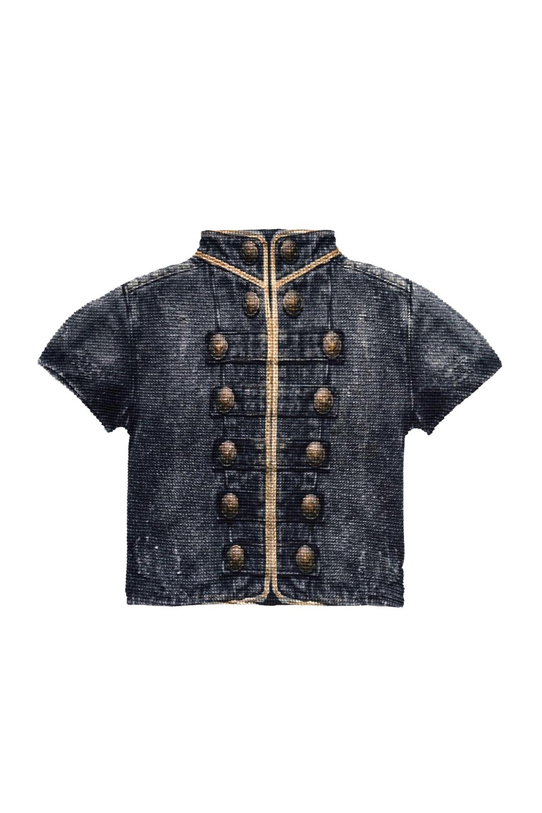 MOF Military-Inspired Graphic Pleated T-Shirt