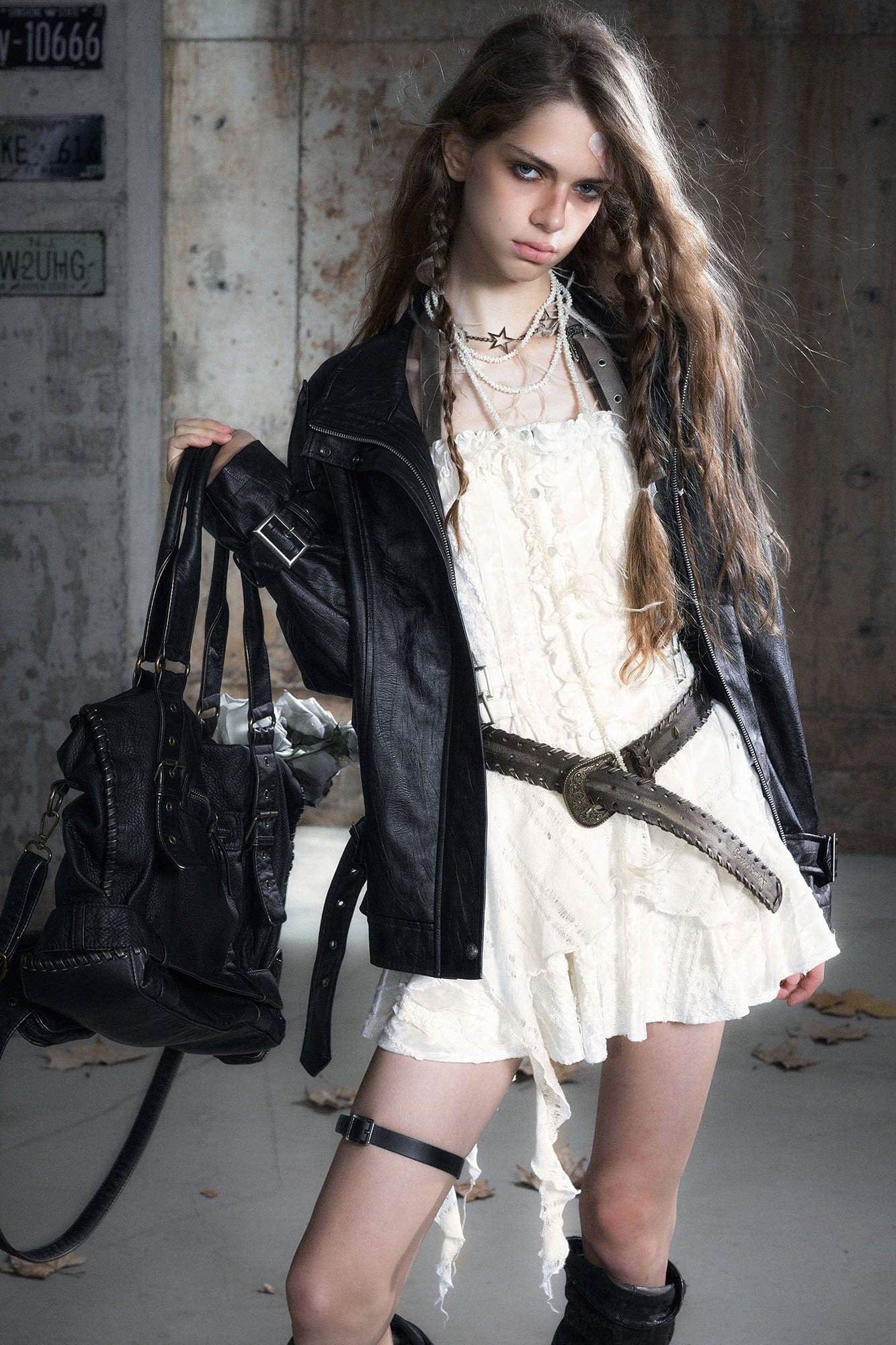 CESTNOUS Ruffled Trim Corset Layered Mini Dress