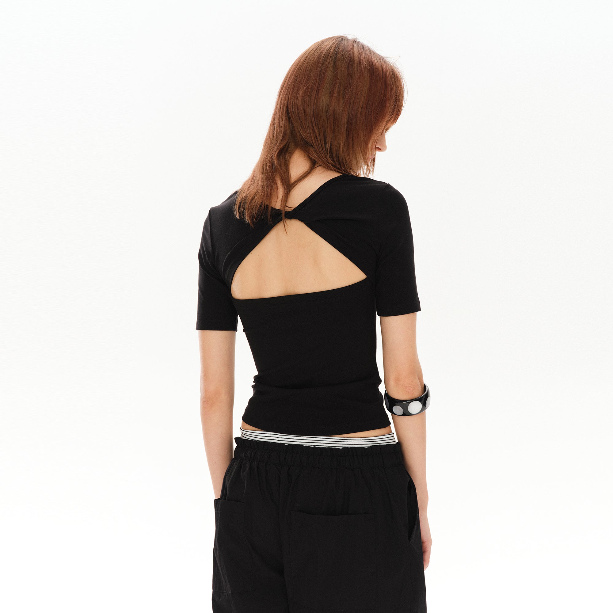 COSTUSTOOT Reversible Twist Cut-Out T-Shirt