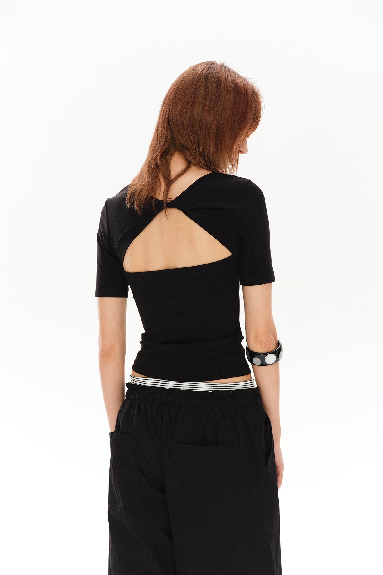 COSTUSTOOT Reversible Twist Cut-Out T-Shirt