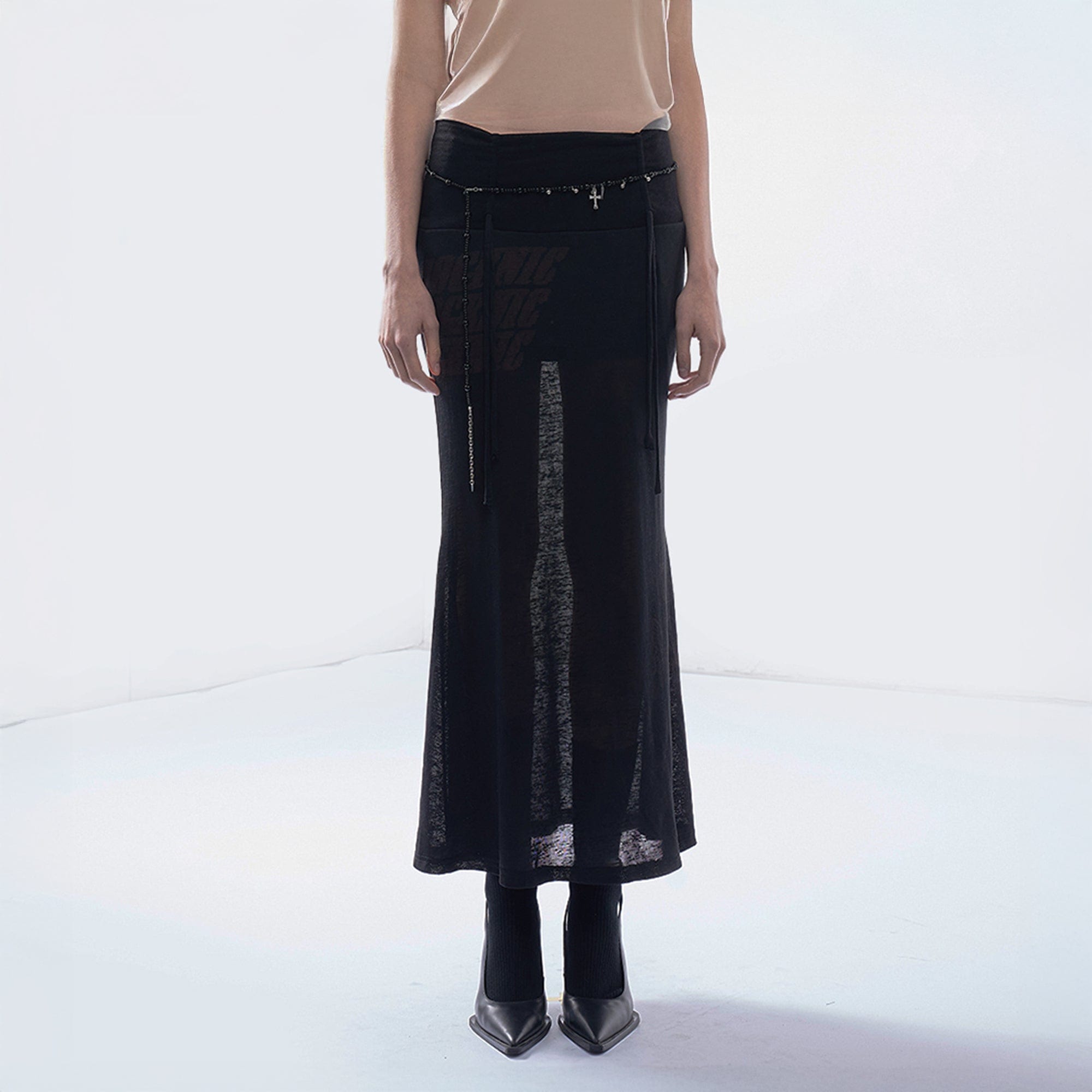 EMOHA Drawstring Sheer Mermaid Skirt