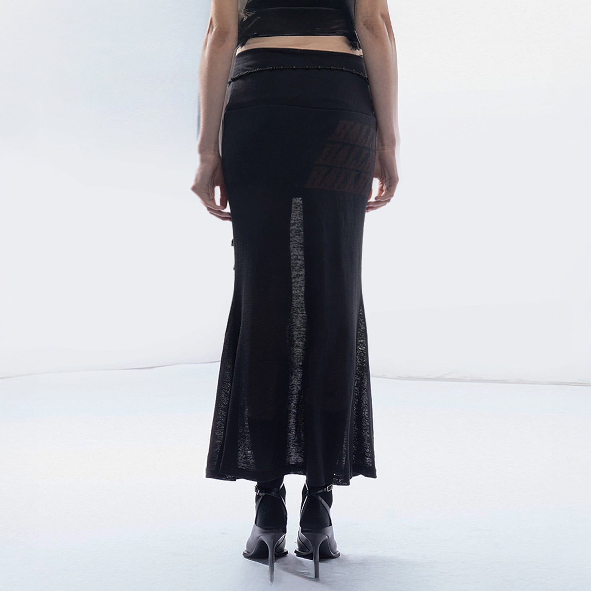 EMOHA Drawstring Sheer Mermaid Skirt
