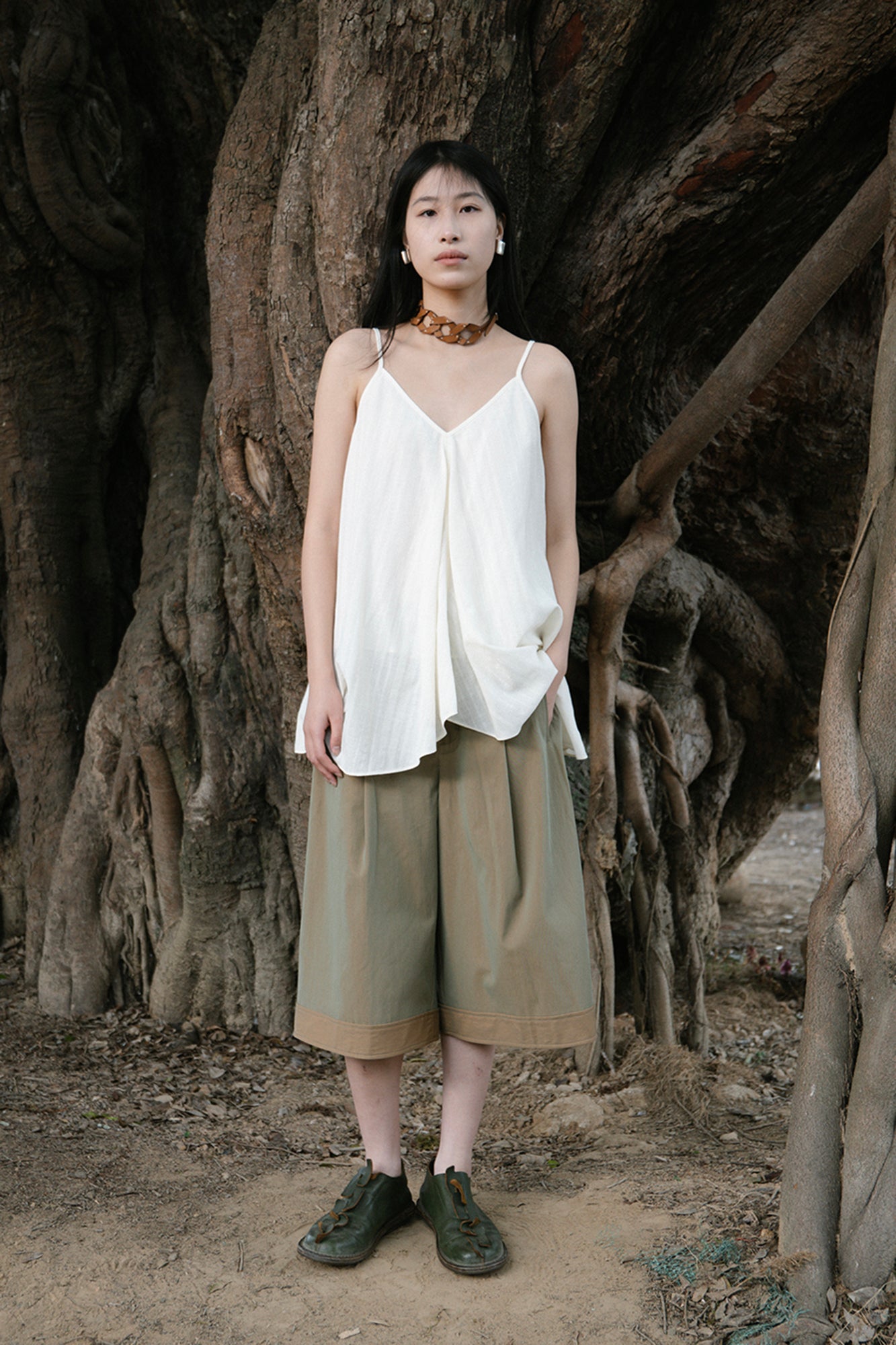CAIRA Draped Panel Cami Top