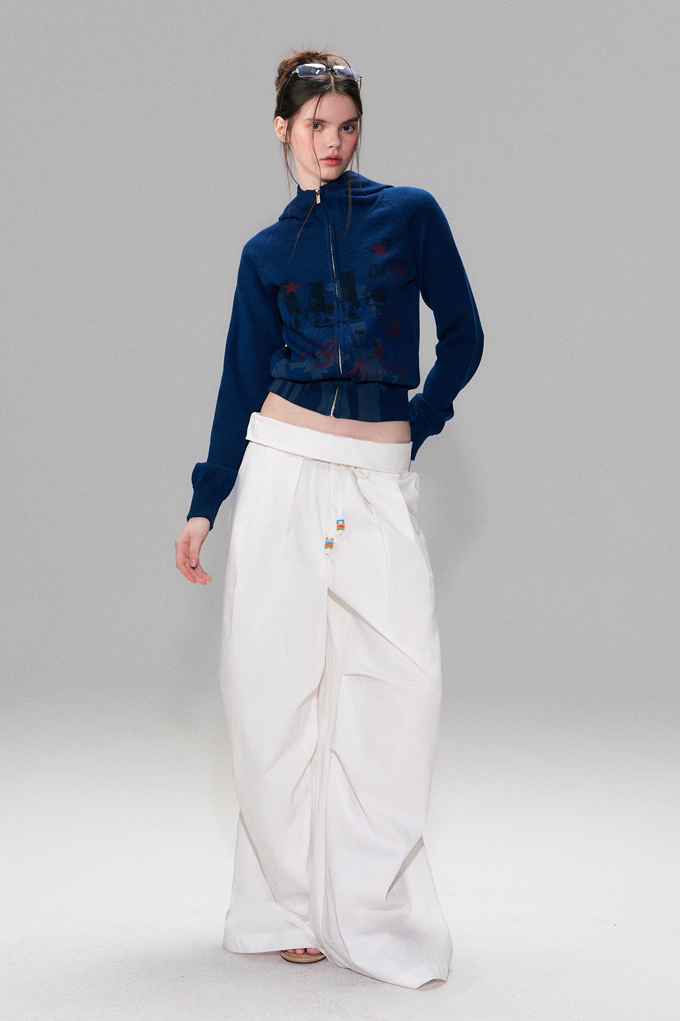 THE NEVERMORE Graphic Knit Zip-Up Hoodie