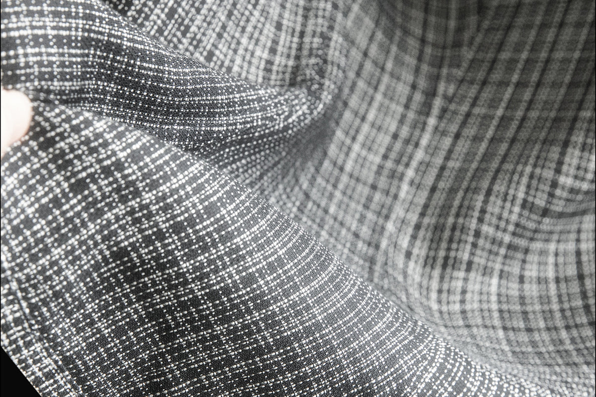 MXU Deconstructed Plaid Pleated Cinched-Waist Jacket