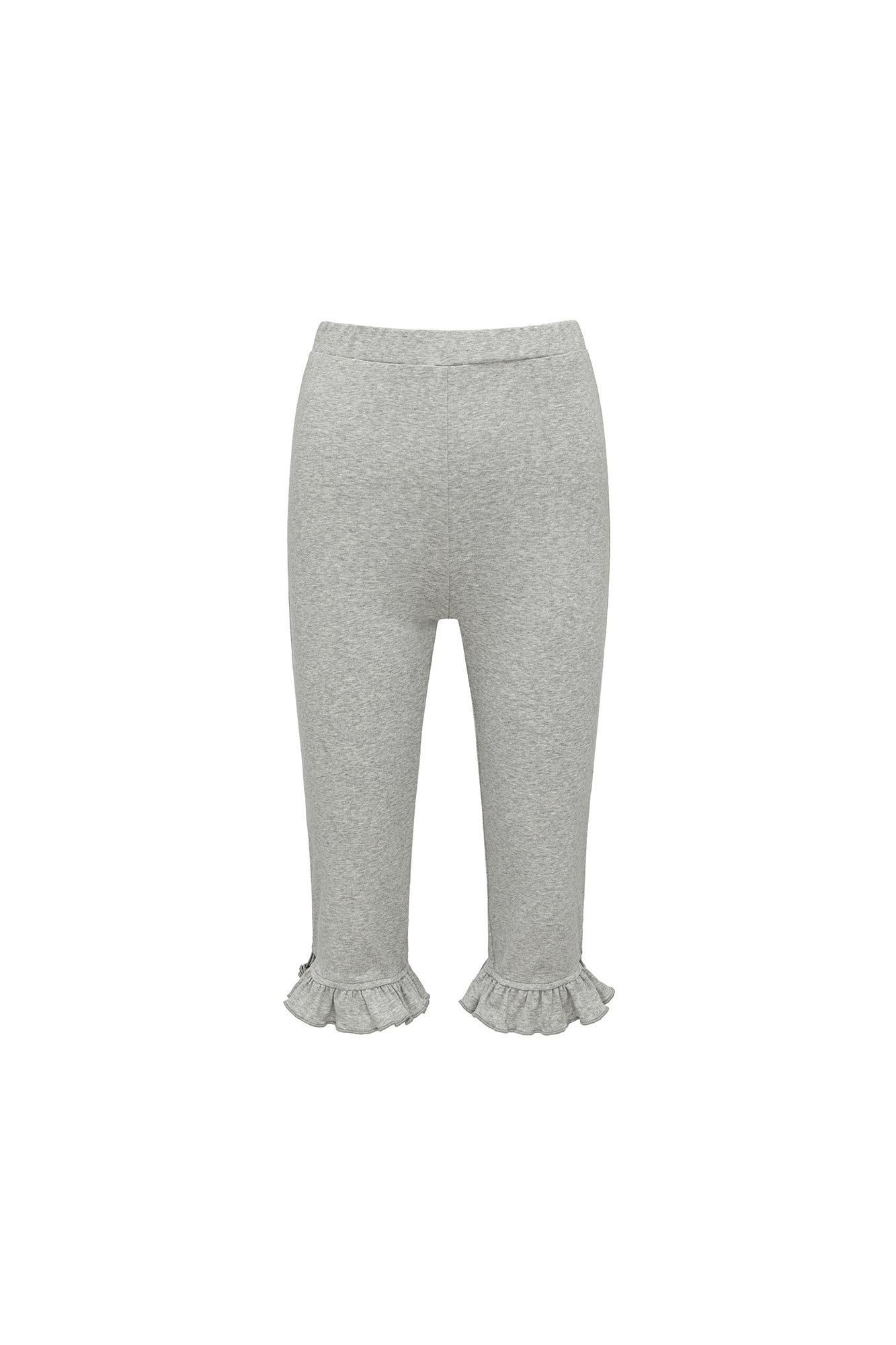 OINIMI Drawstring Ruffle Hem Capri Leggings