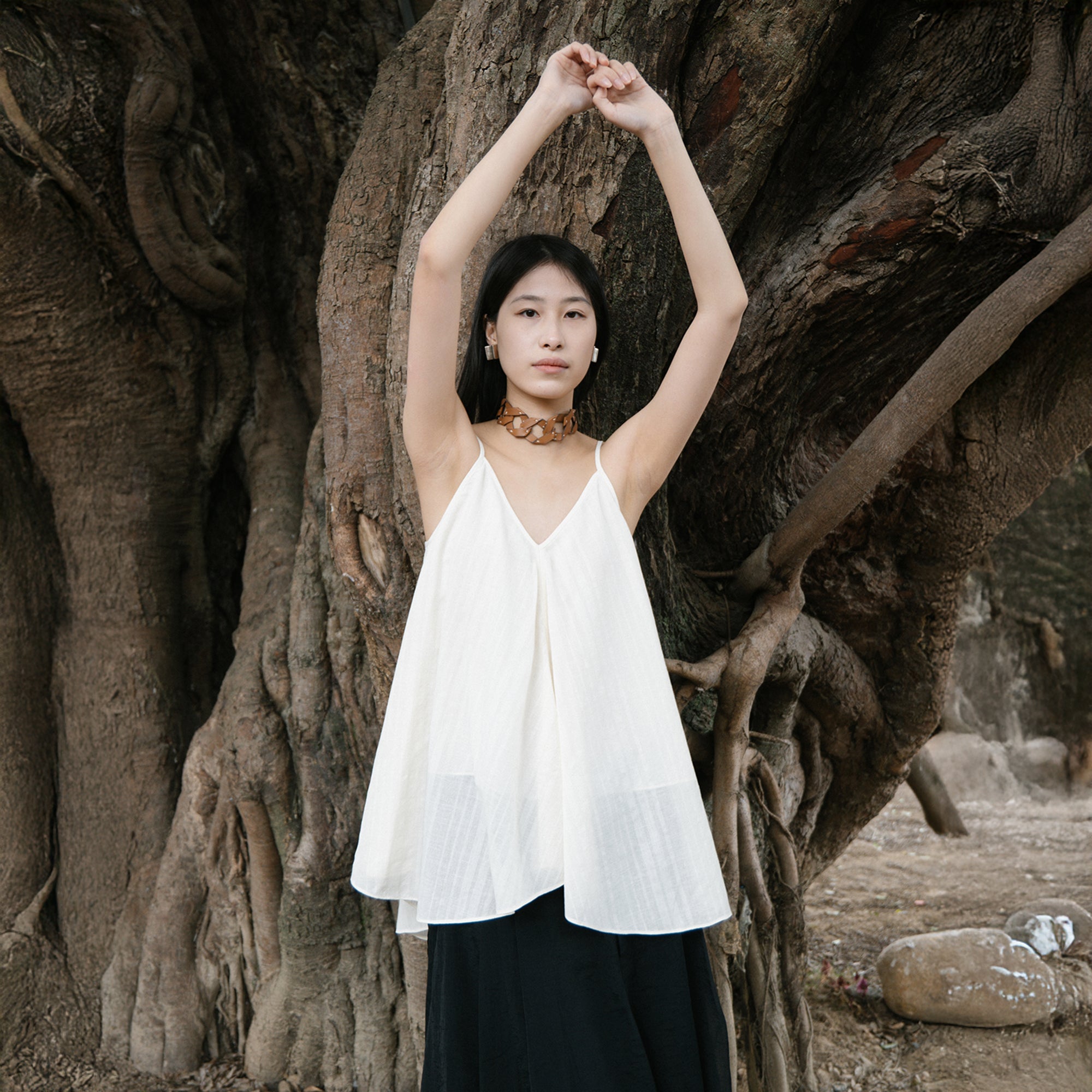 CAIRA Draped Panel Cami Top