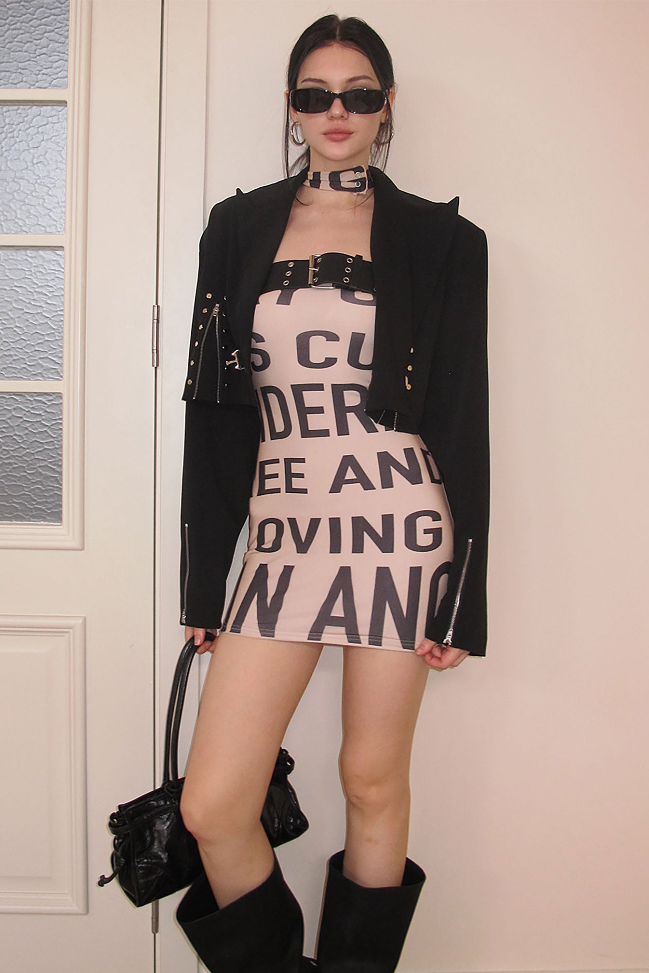 AE30 SAINT Strapless Halter Mini Dress