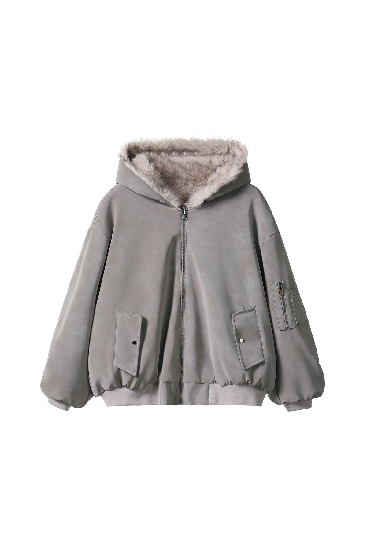 FREE CENTER Reversible Hooded Puffer Jacket
