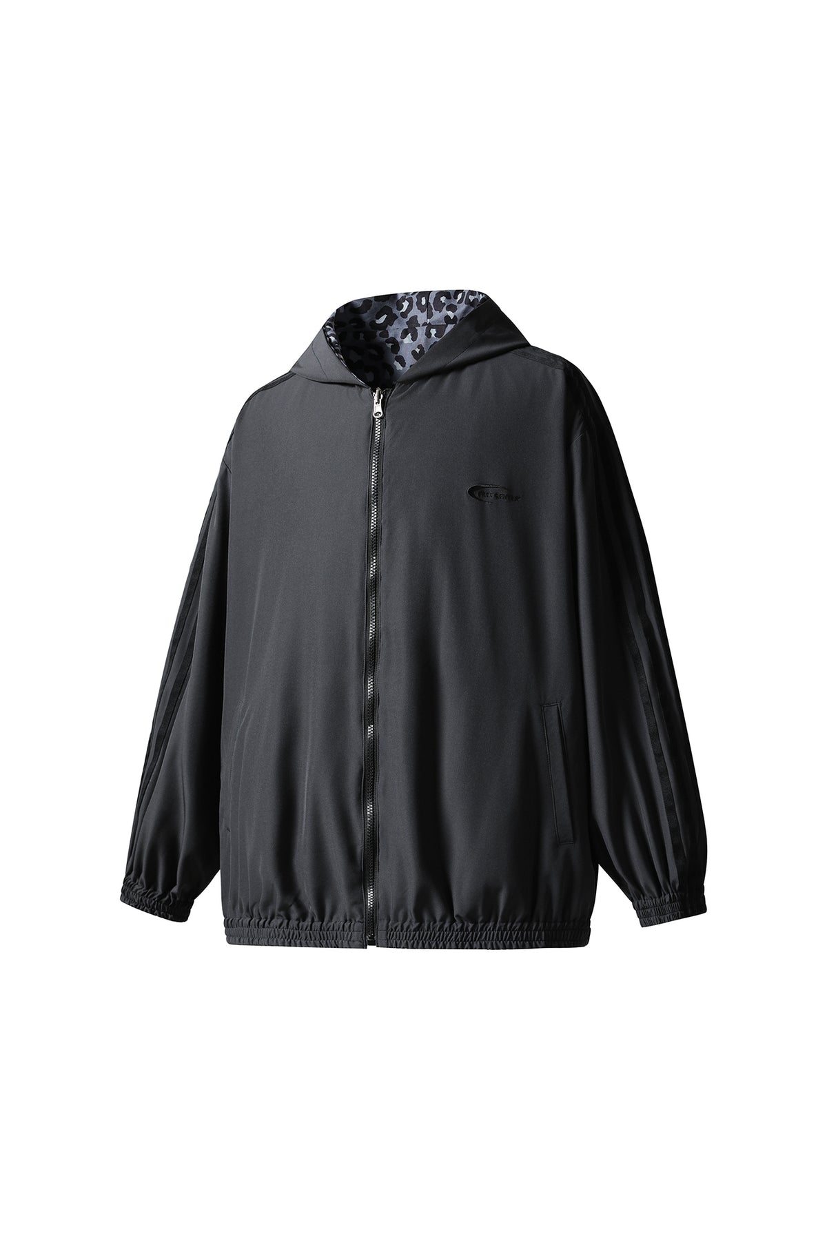 FREE CENTER Reversible Leopard Print Hooded Jacket