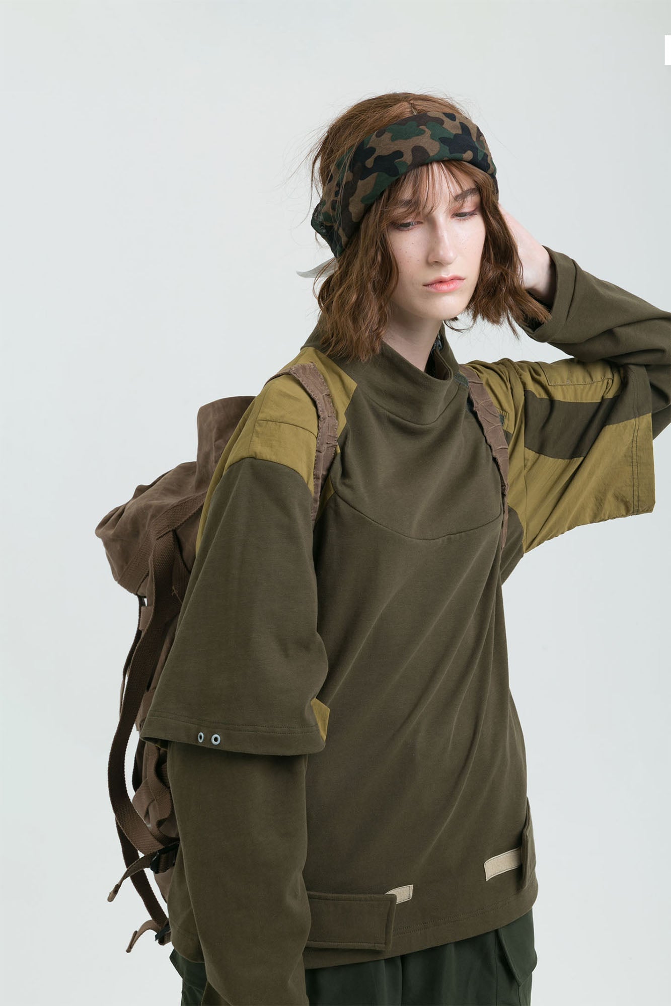 ERROR CODE ROBOT Detachable Sleeve Layered Utility Long-Sleeve Tee