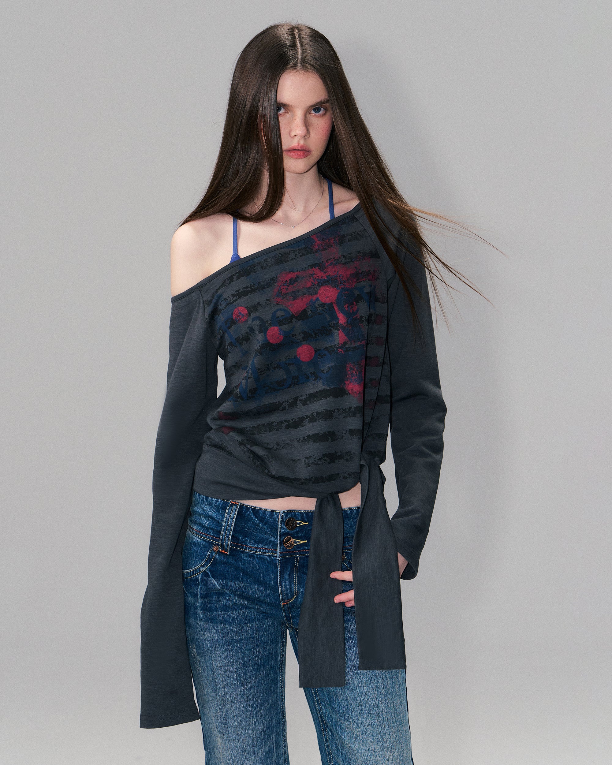 THE NEVERMORE Convertible Full-Print Long-Sleeve Tee