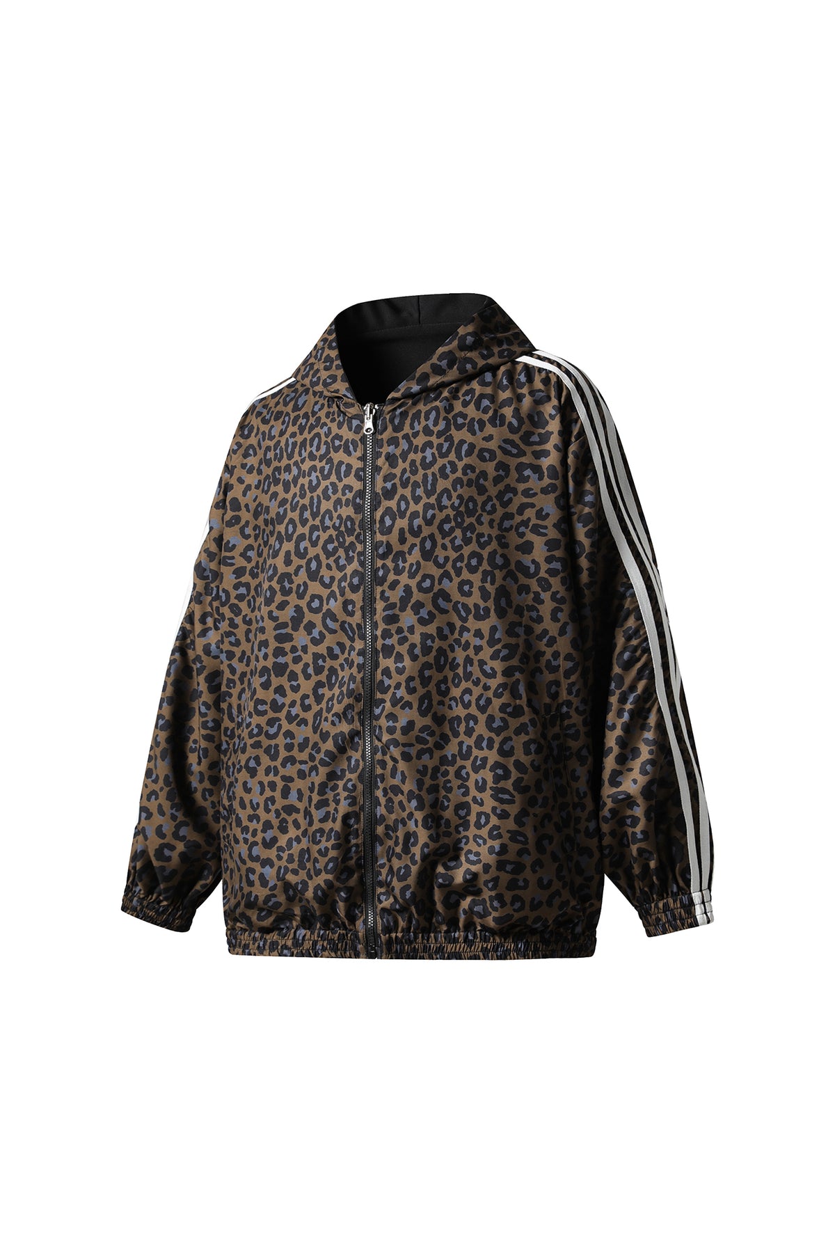 FREE CENTER Reversible Leopard Print Hooded Jacket