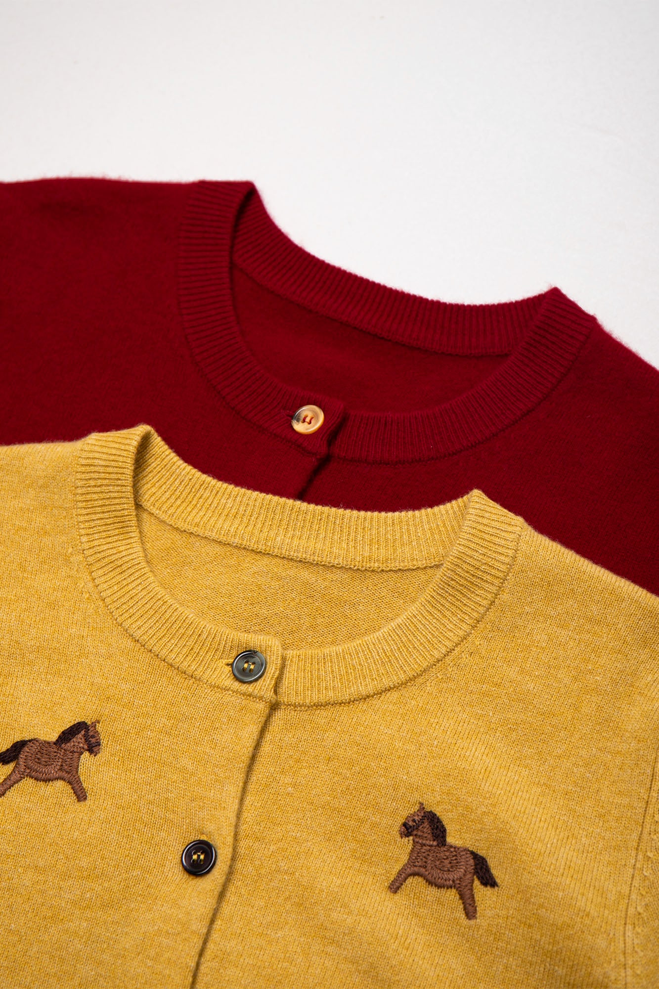 LEONSENSE Pony Embroidered Button Cardigan