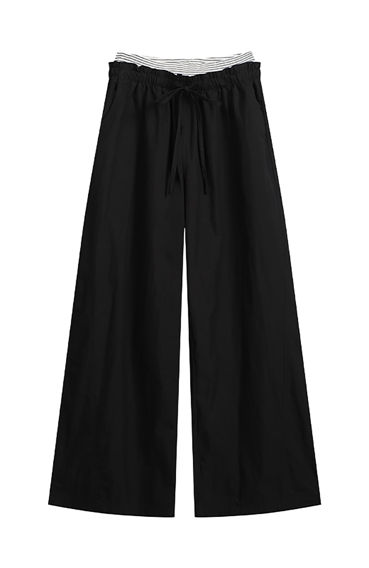 COSTUSTOOT Striped Spliced Wide-Leg Parachute Pants