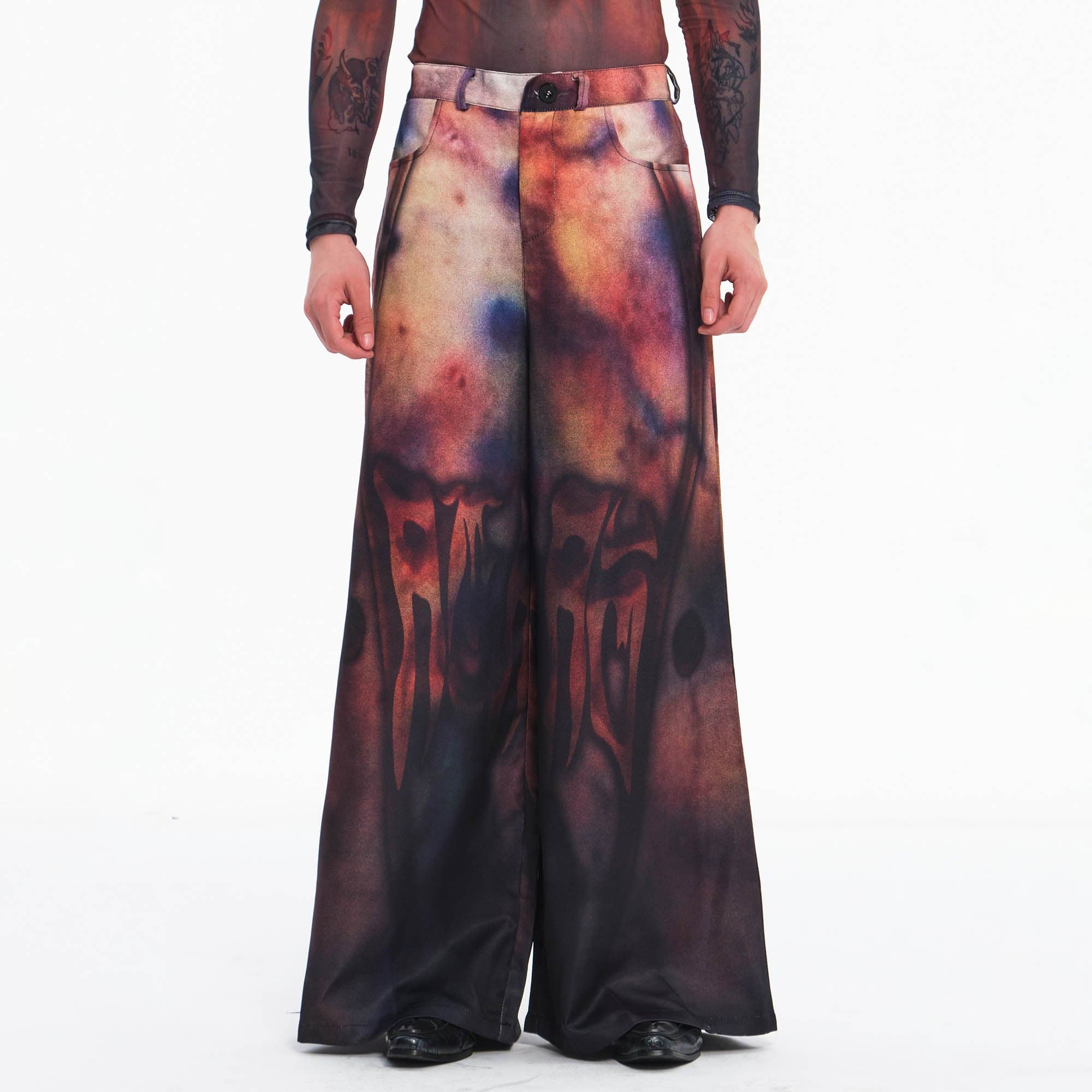 EMBRYO Bruised Stain Wide-Leg Pants, premium urban and streetwear designers apparel on PROJECTISR.com, EMBRYO