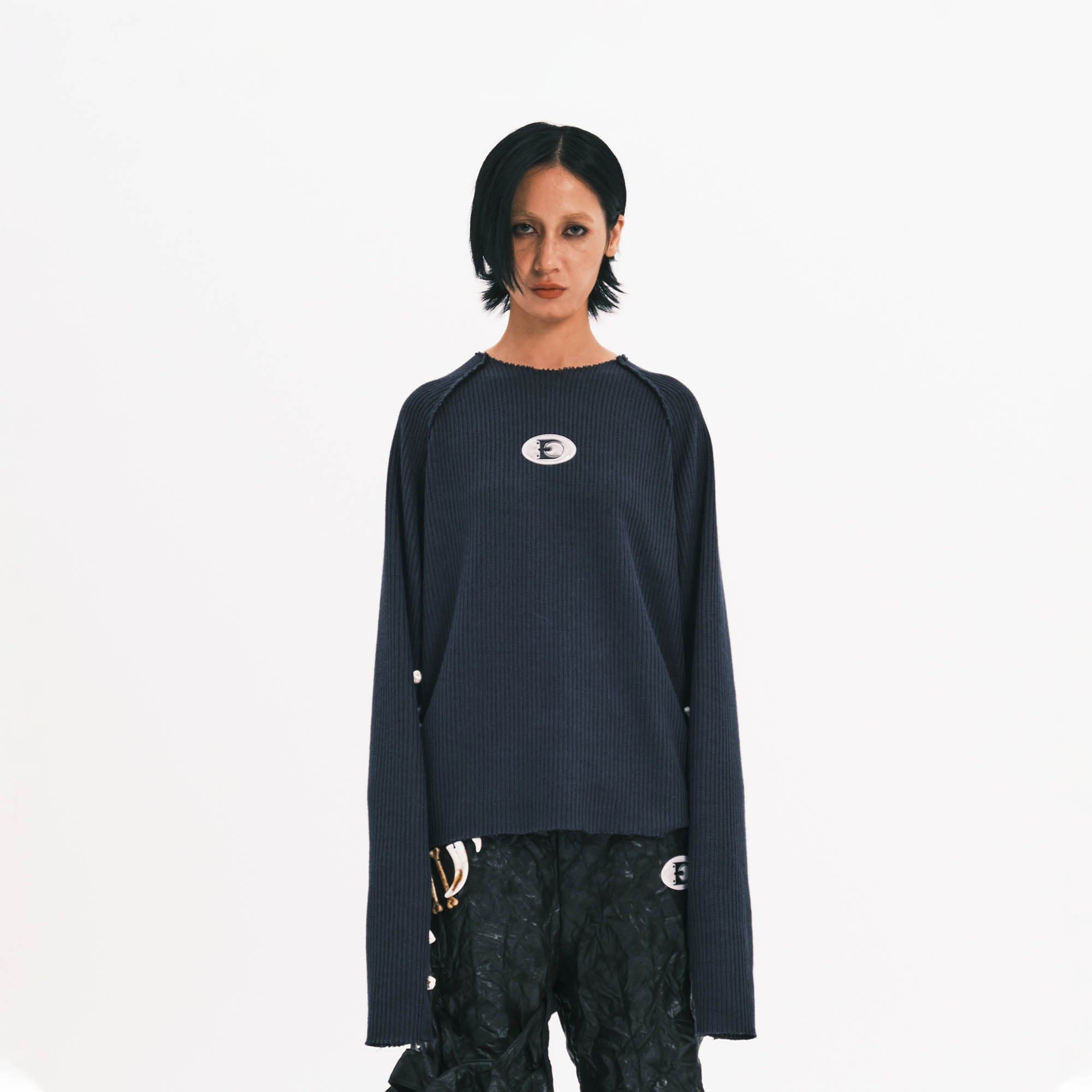EMBRYO Armpit Bone Knitted Long-Sleeve T-Shirt, premium urban and streetwear designers apparel on PROJECTISR.com, EMBRYO