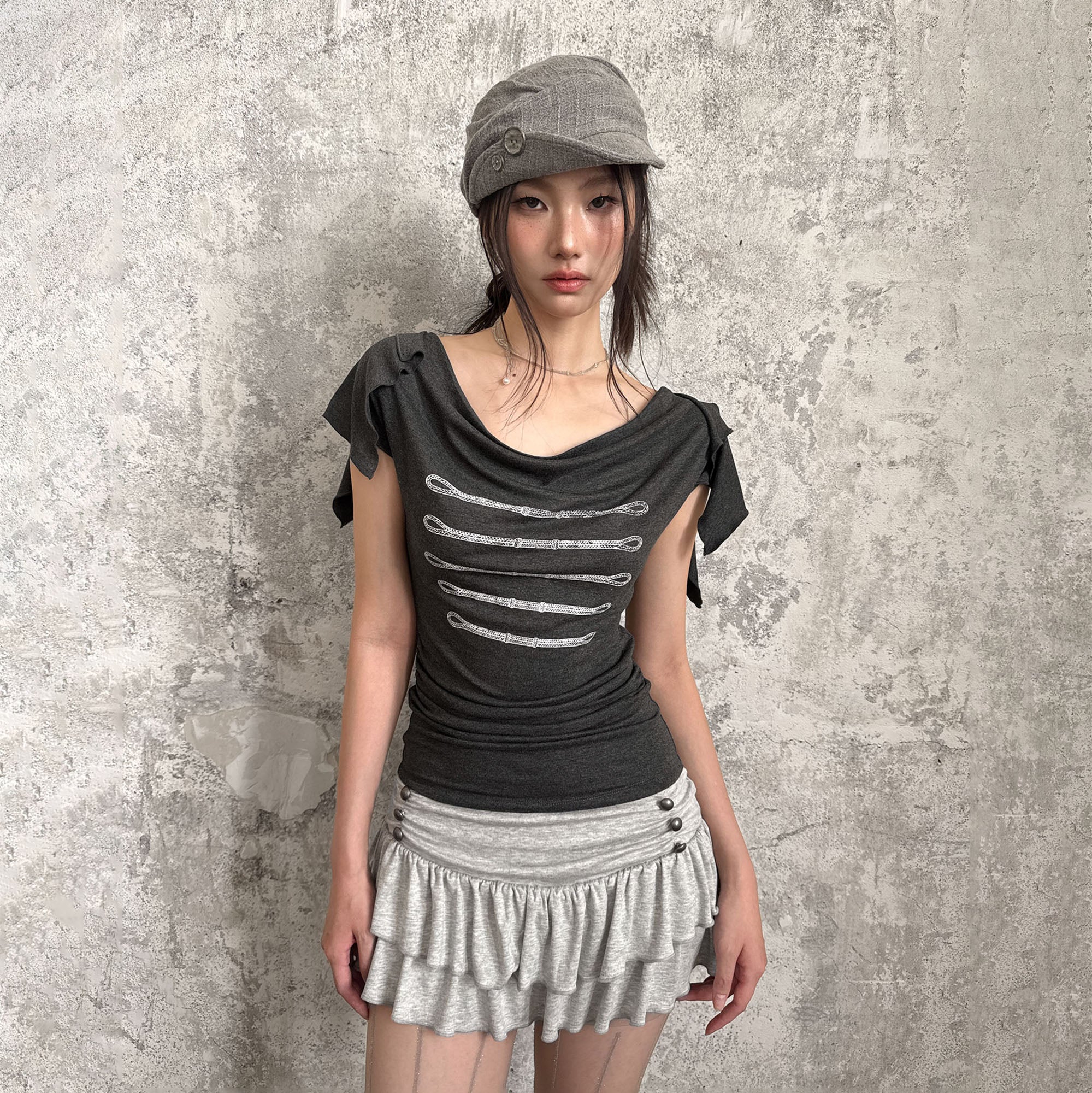 RIDK Chain Rope Graphic Punk T-Shirt