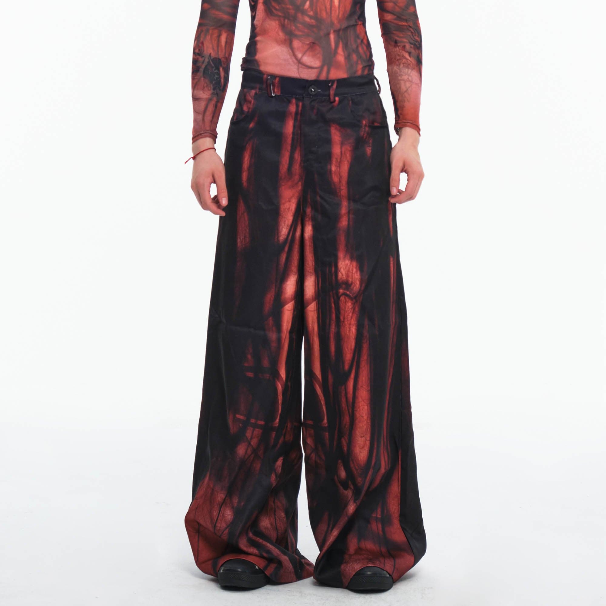 EMBRYO Hair Full-Print Wide-Leg Pants, premium urban and streetwear designers apparel on PROJECTISR.com, EMBRYO